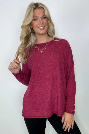 Chill Essentials Ribbed Brushed Knit Pocket Top - FINAL SALE