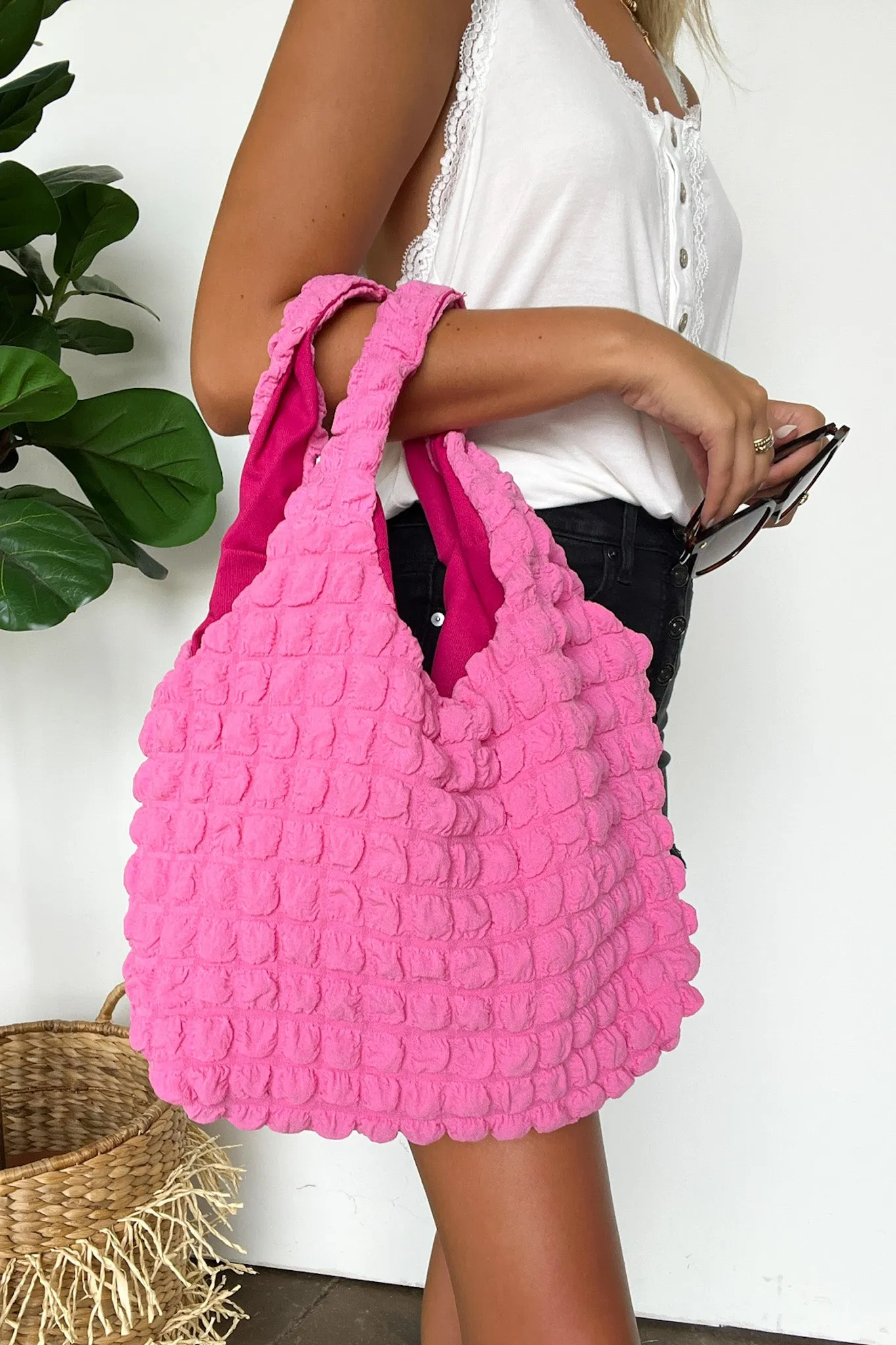 Cloud Puffy Quilted Tote Bag