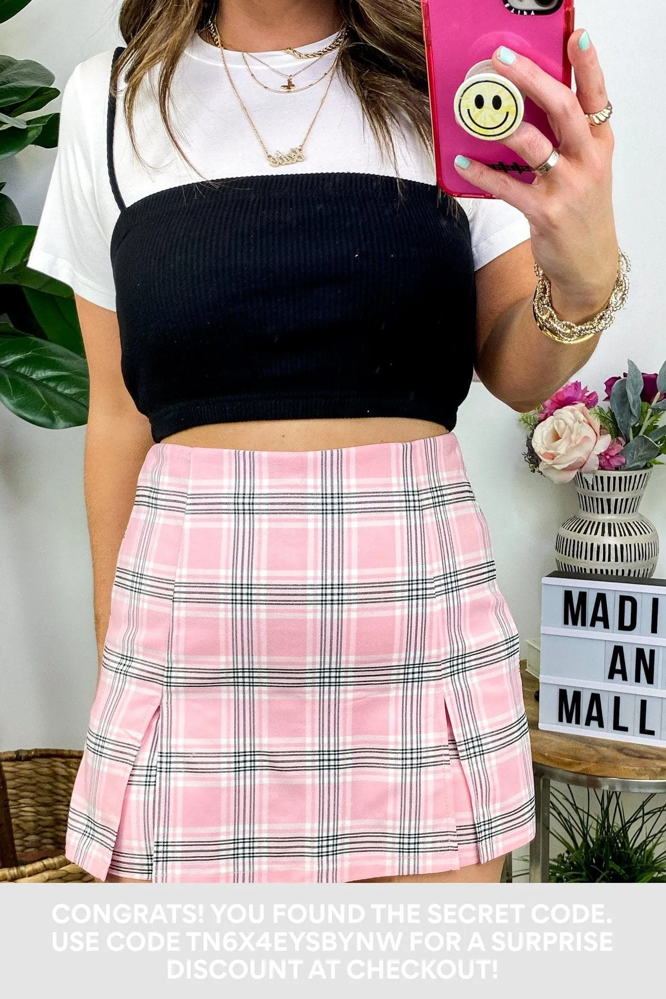 Coley Plaid Print Skort - FINAL SALE