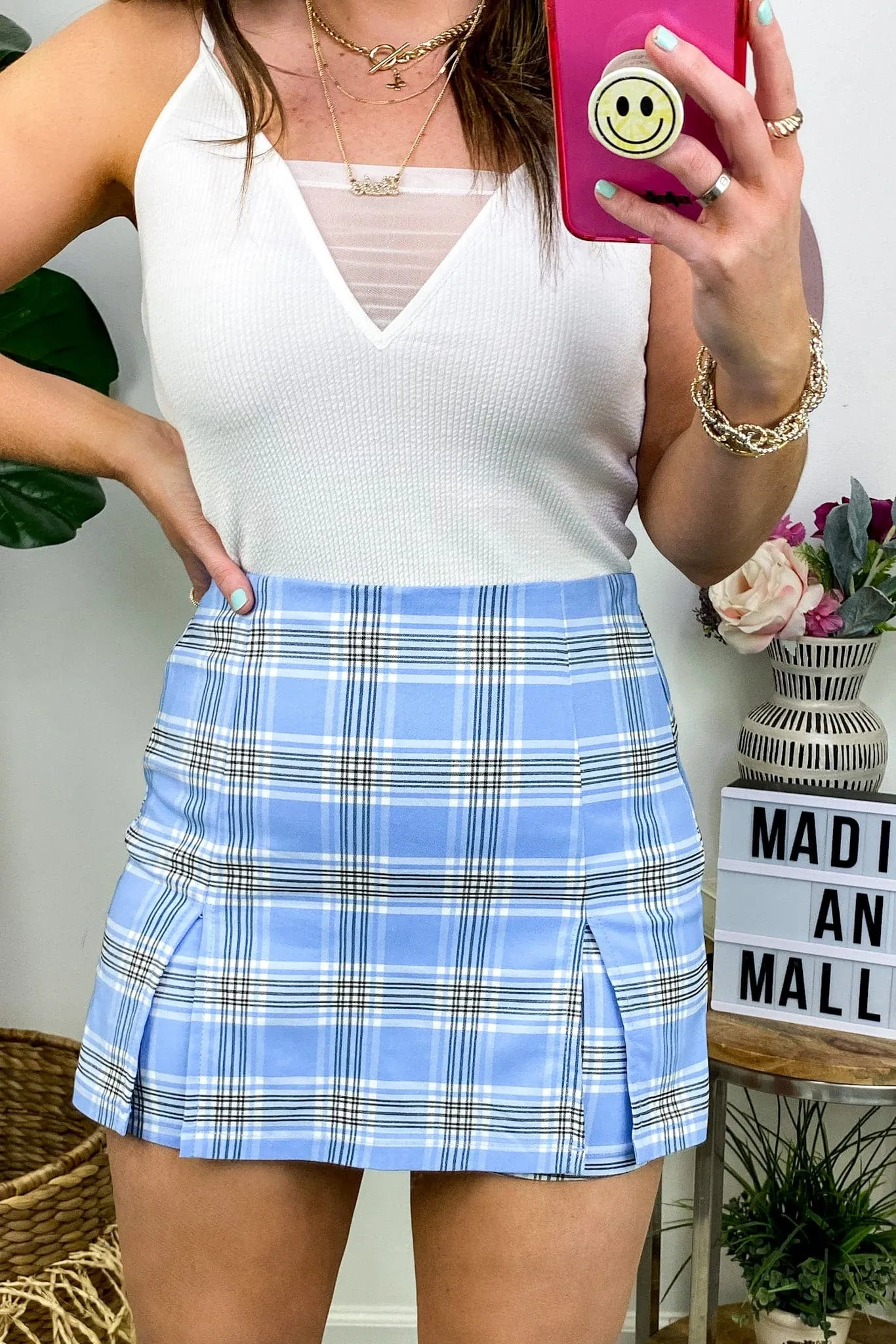 Coley Plaid Print Skort - FINAL SALE