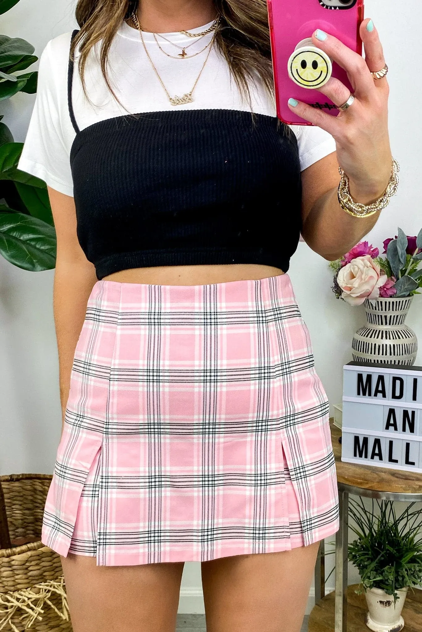 Coley Plaid Print Skort - FINAL SALE