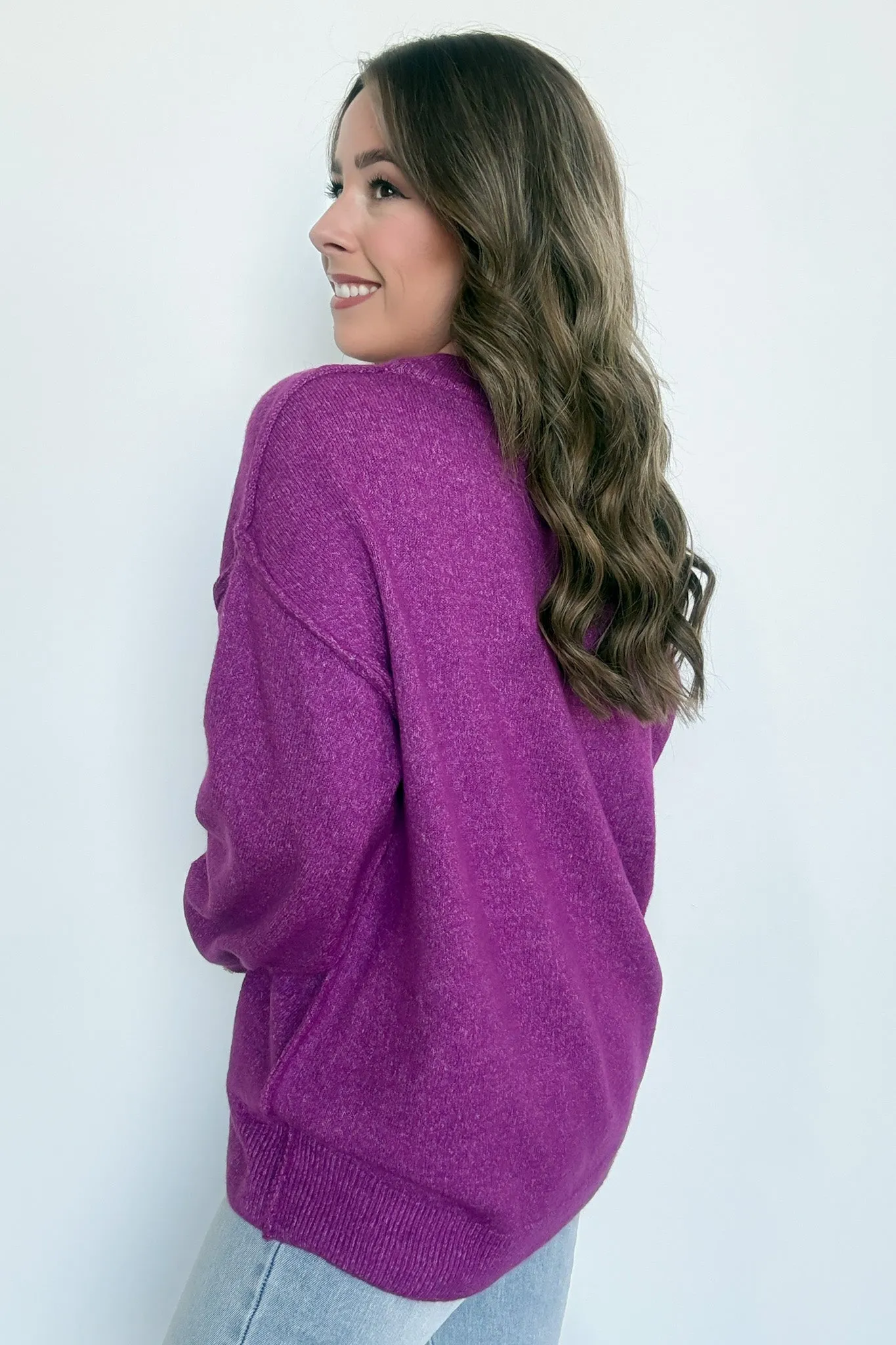 Comfort Code Front Seam Round Neck Sweater - BACK IN STOCK