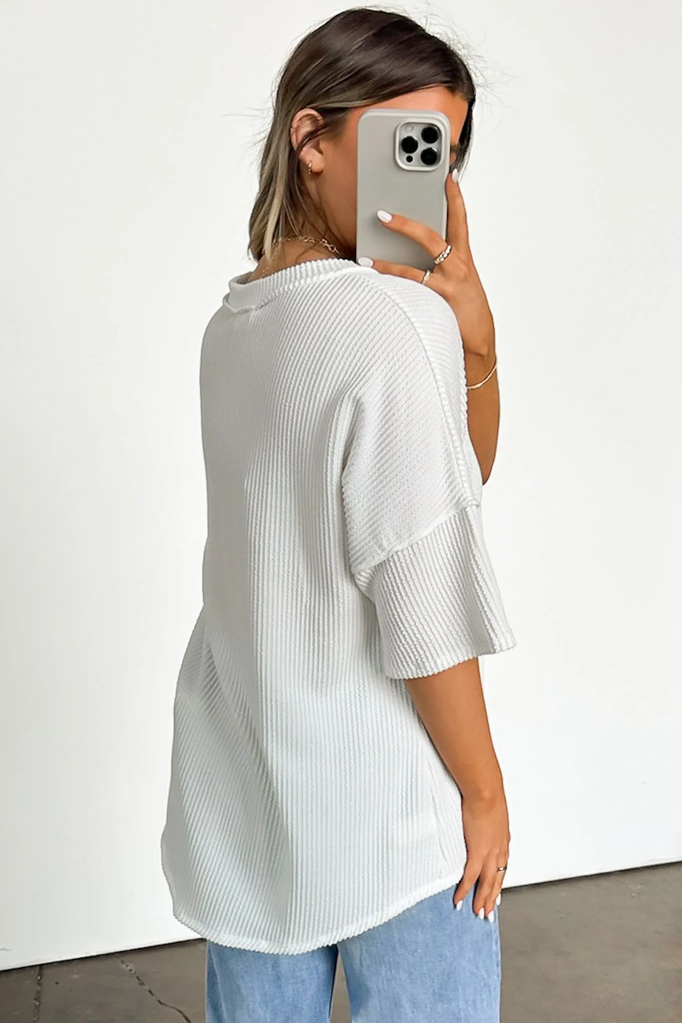 Conner Rib Knit Raw Edge Top - FINAL SALE