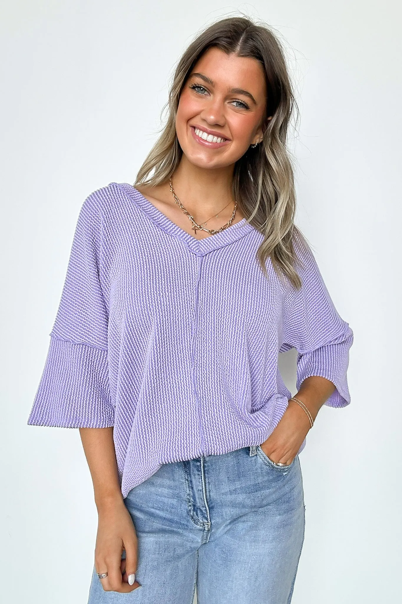 Conner Rib Knit Raw Edge Top - FINAL SALE