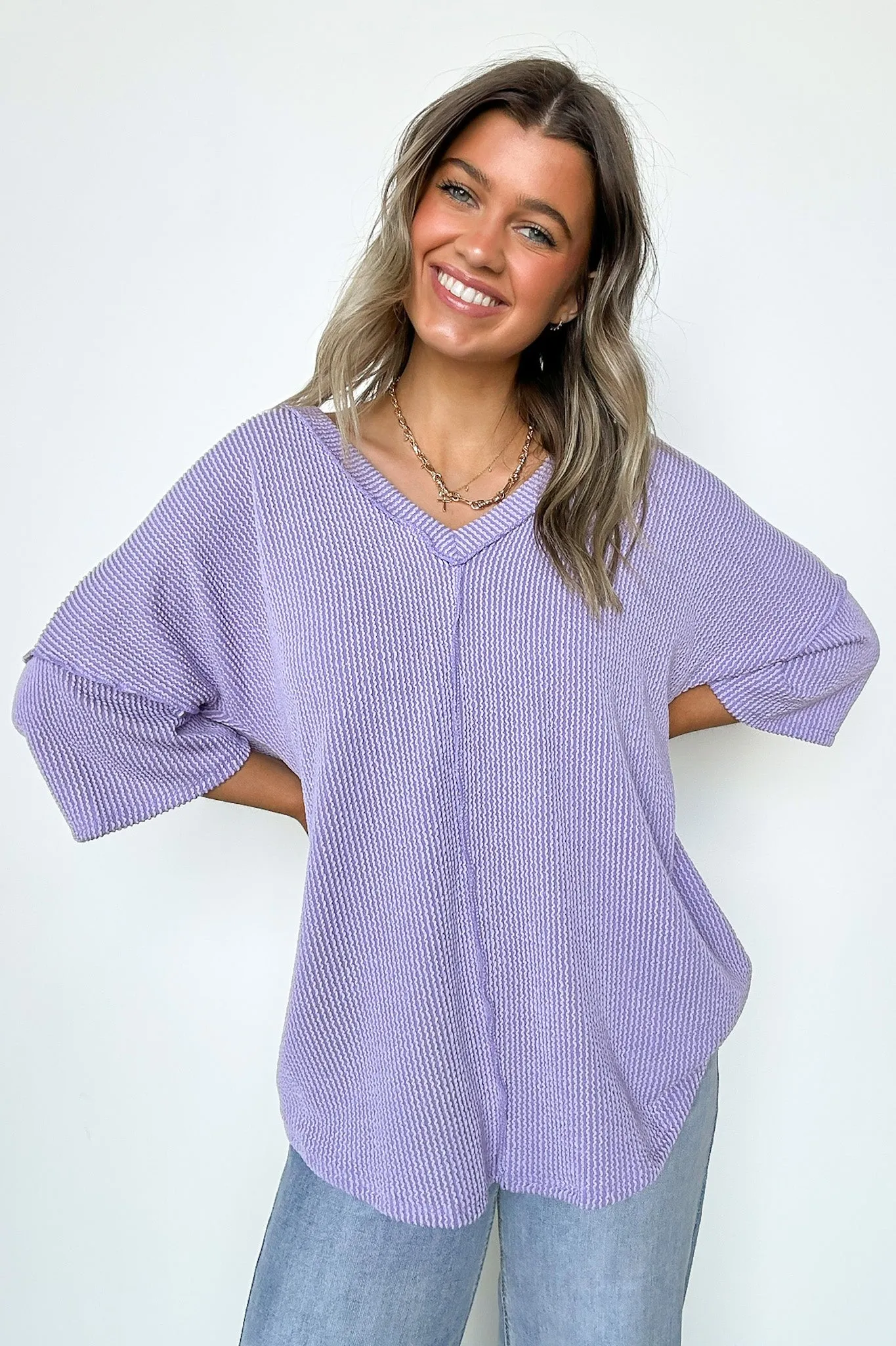 Conner Rib Knit Raw Edge Top - FINAL SALE