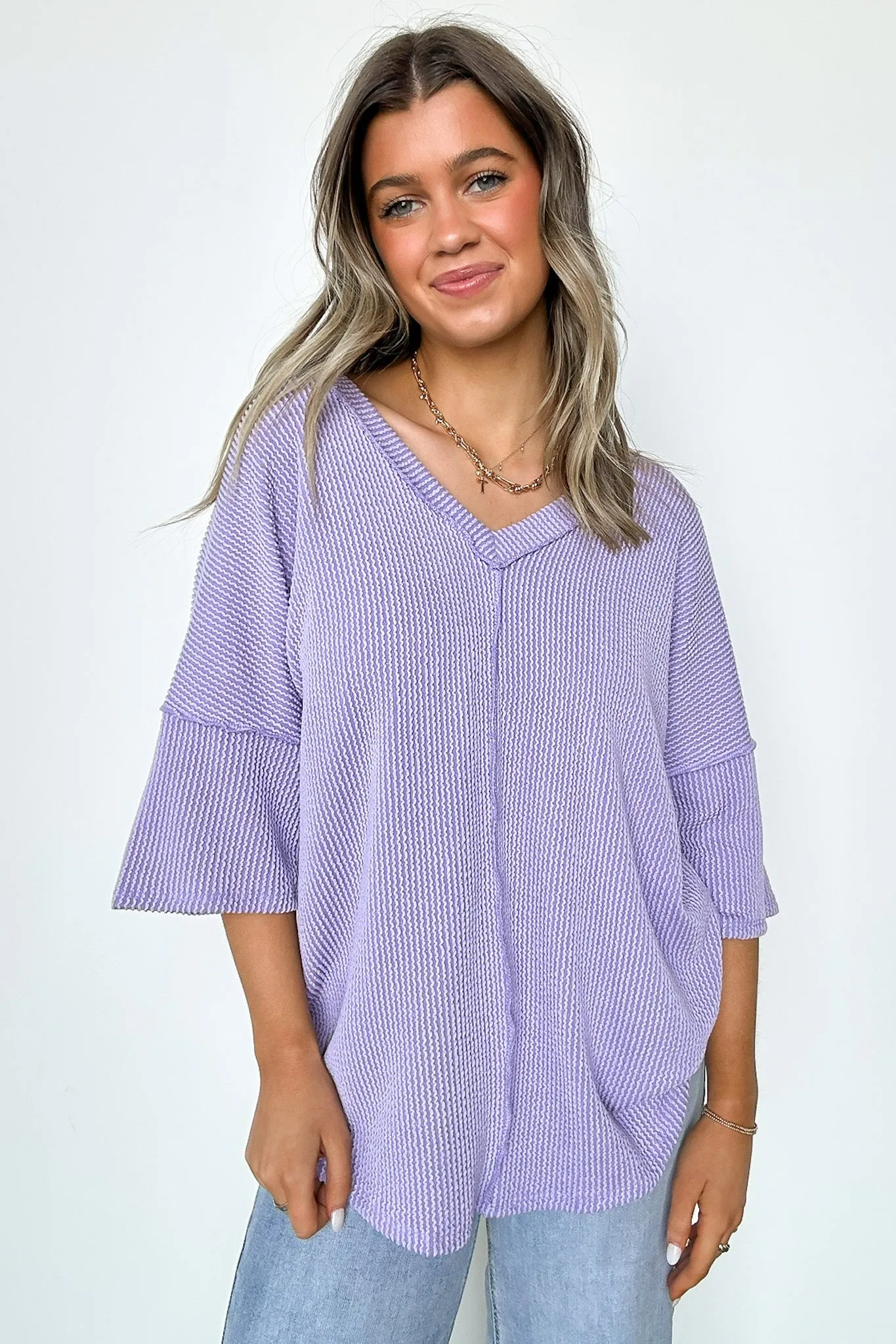 Conner Rib Knit Raw Edge Top - FINAL SALE