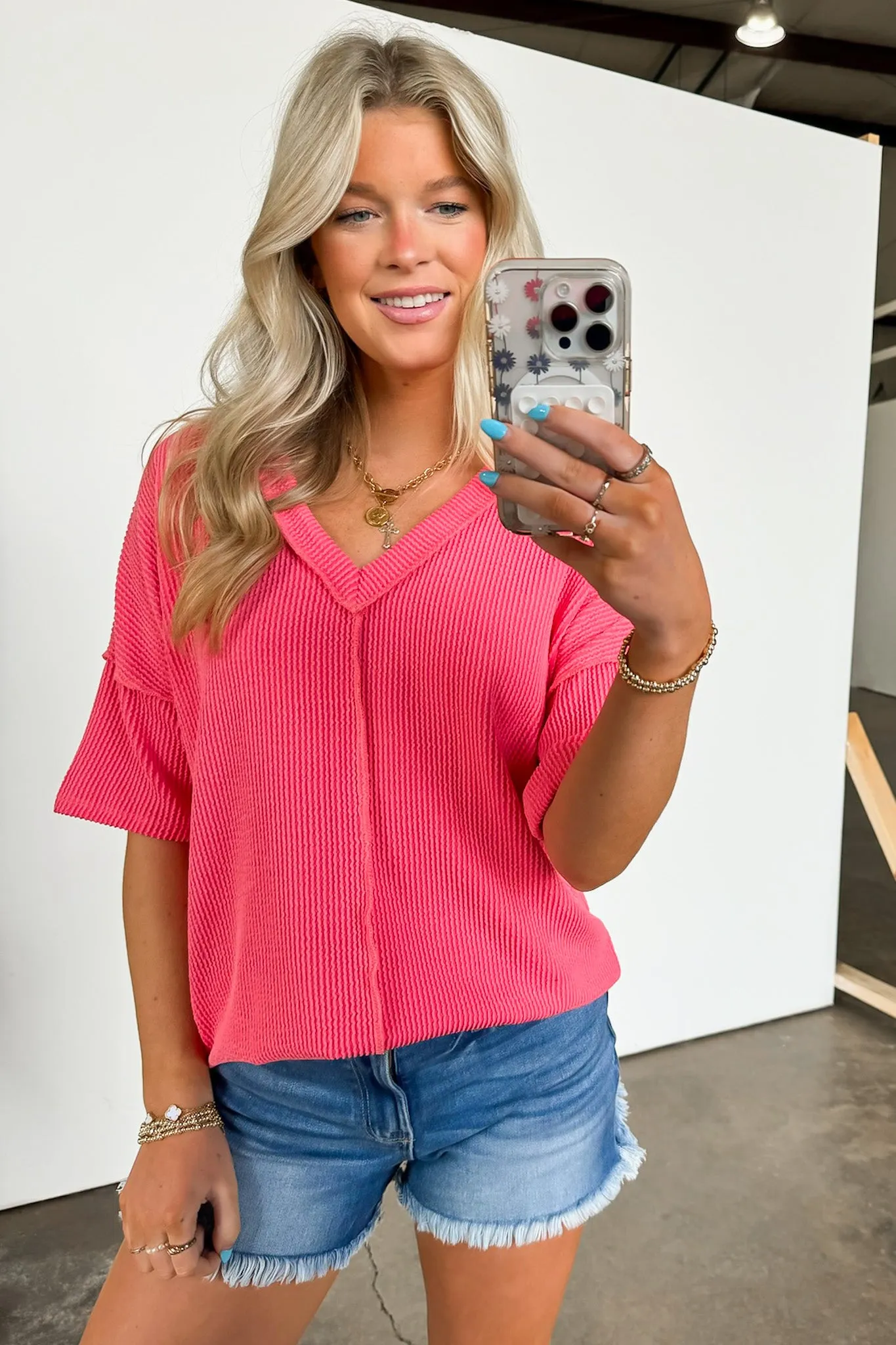 Conner Rib Knit Raw Edge Top - FINAL SALE