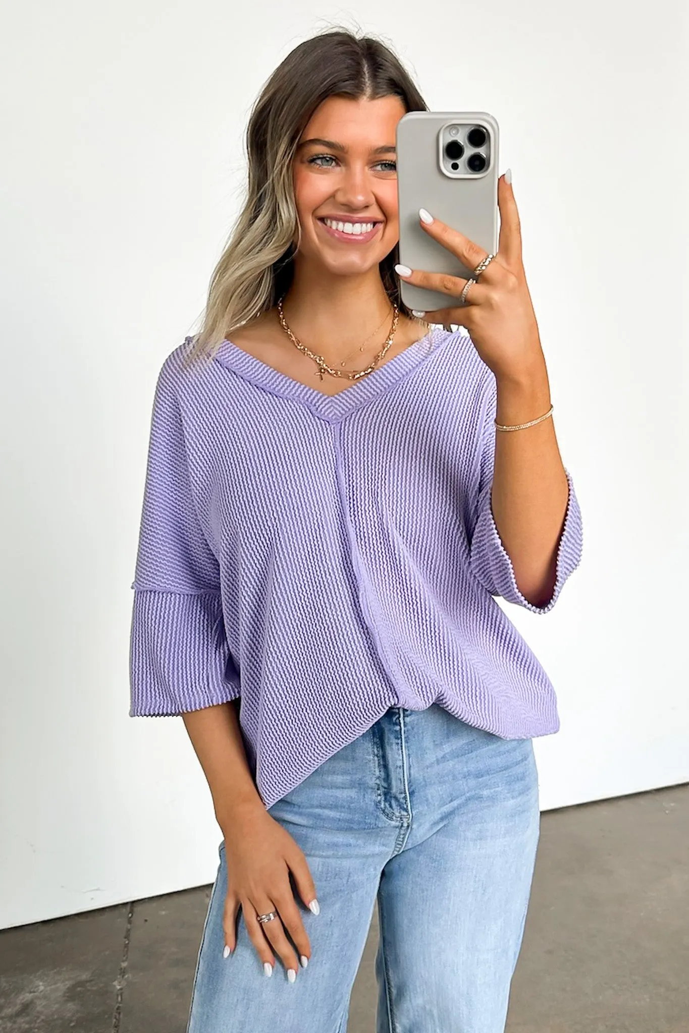 Conner Rib Knit Raw Edge Top - FINAL SALE