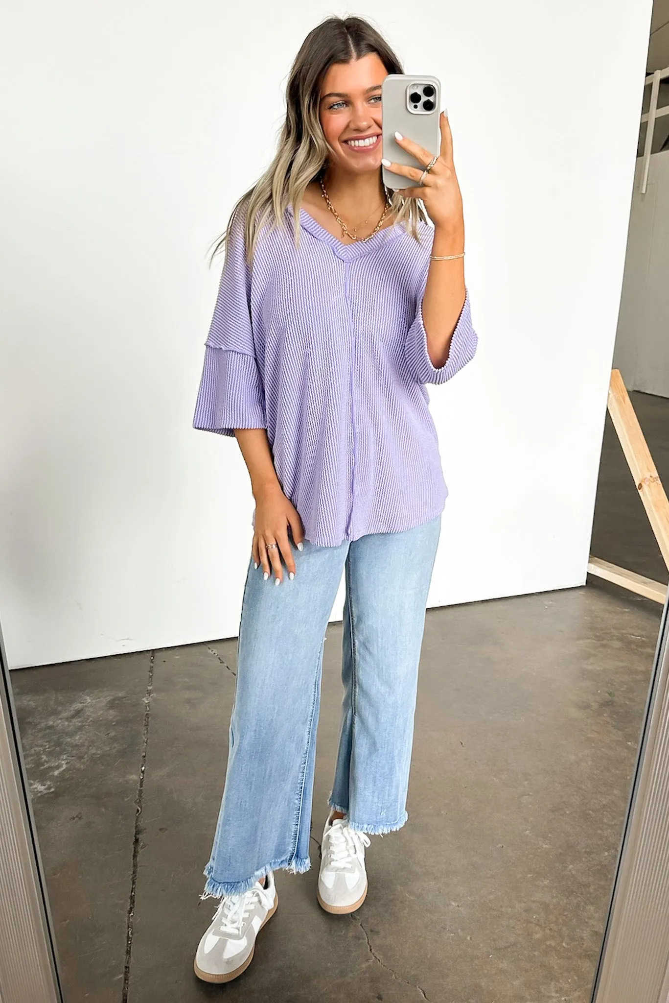 Conner Rib Knit Raw Edge Top - FINAL SALE