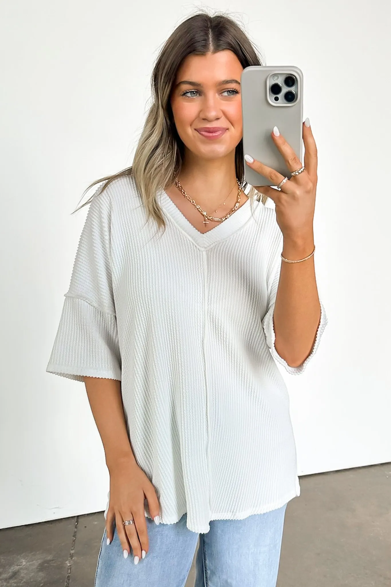 Conner Rib Knit Raw Edge Top - FINAL SALE