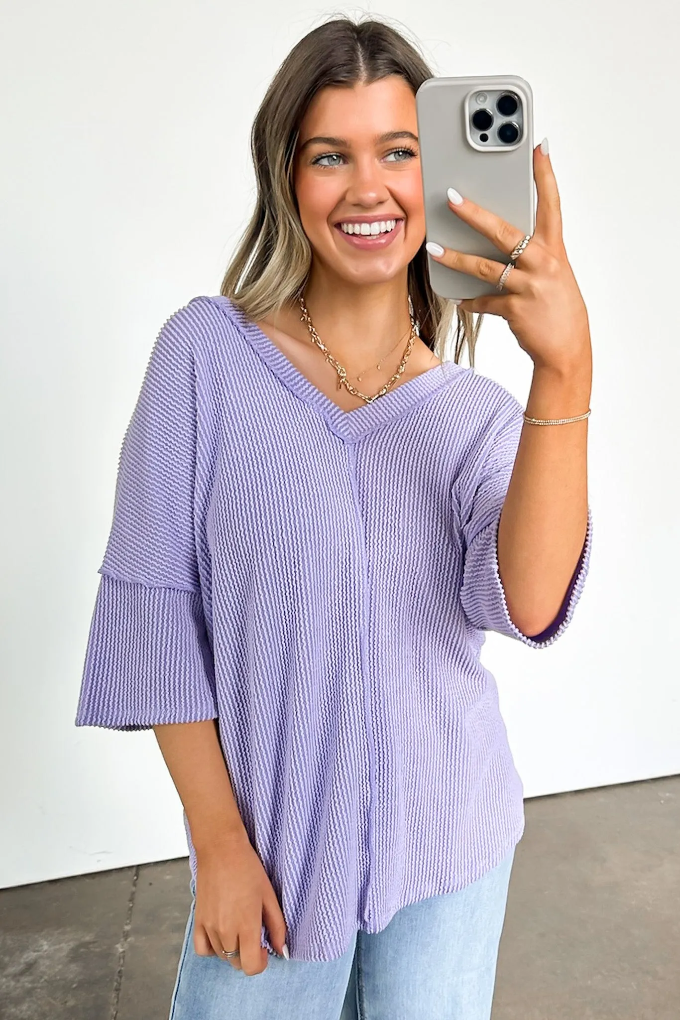 Conner Rib Knit Raw Edge Top - FINAL SALE