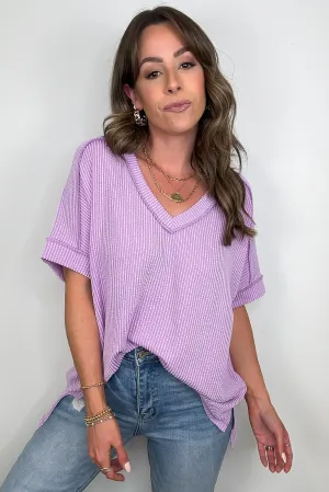 Cora Rib Knit High Low V-Neck Top - BACK IN STOCK