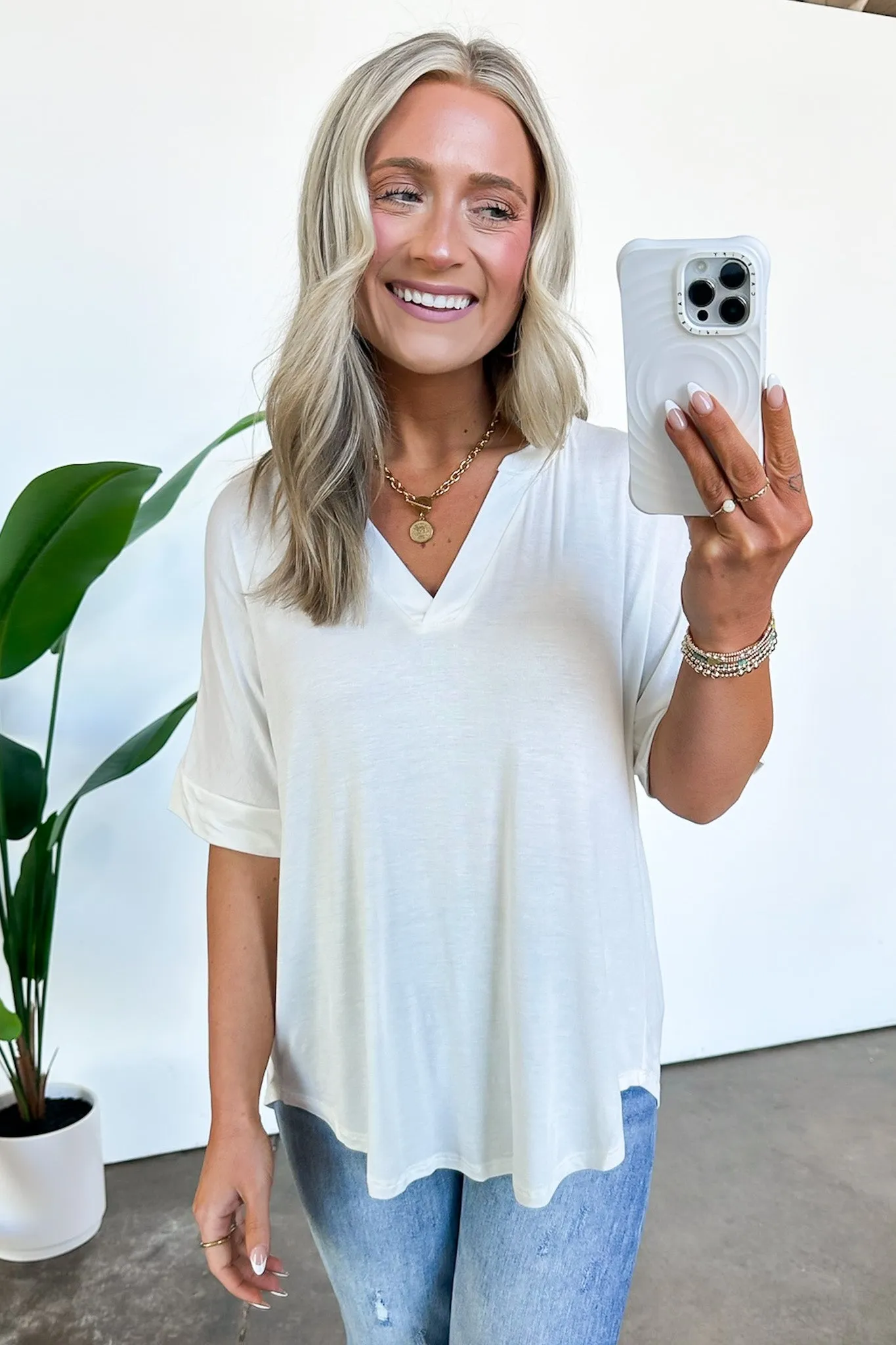Cosentino Short Sleeve V-Neck Top - FINAL SALE