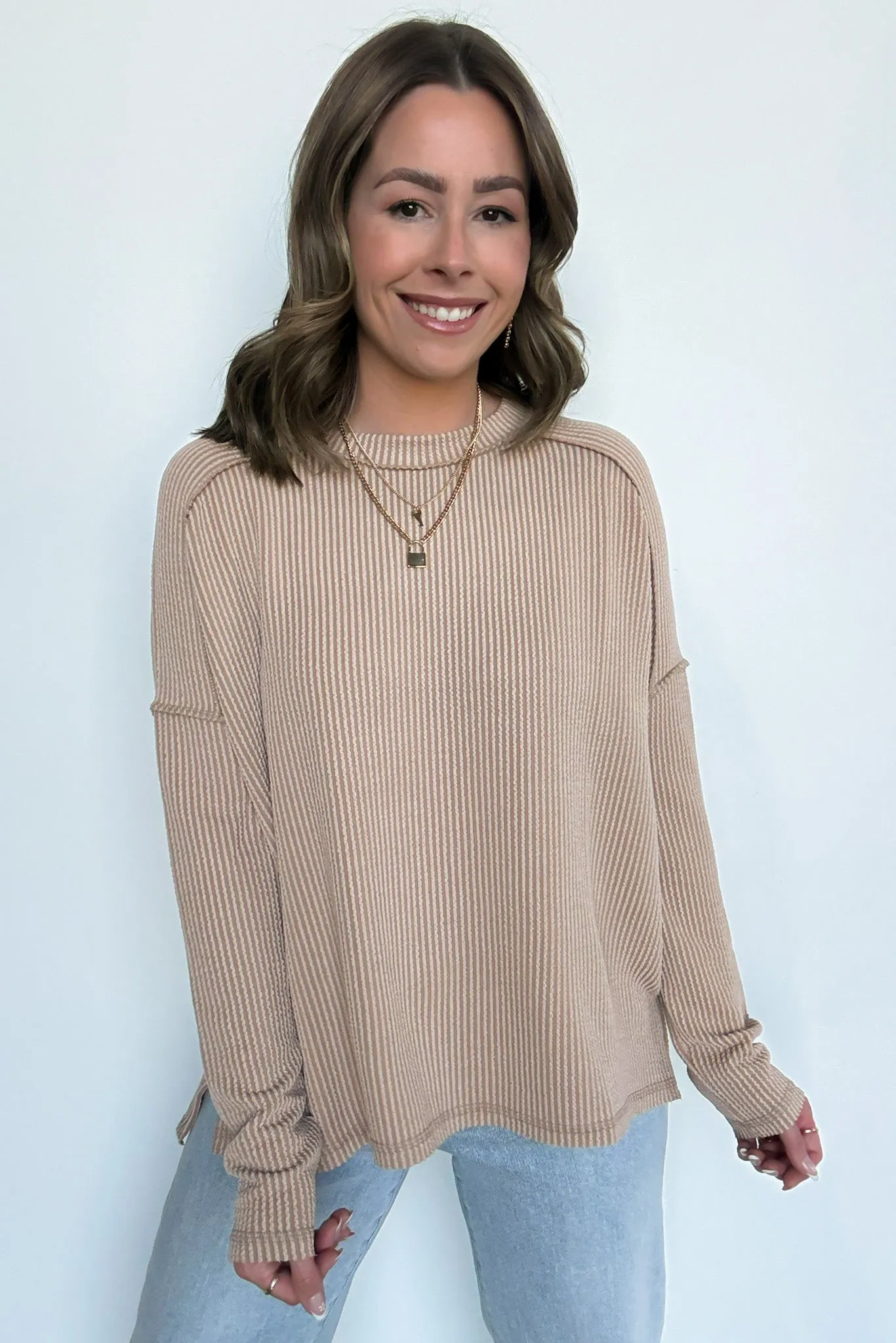 Coy Cutie Textured Raw Edge Boat Neck Top - BACK IN STOCK