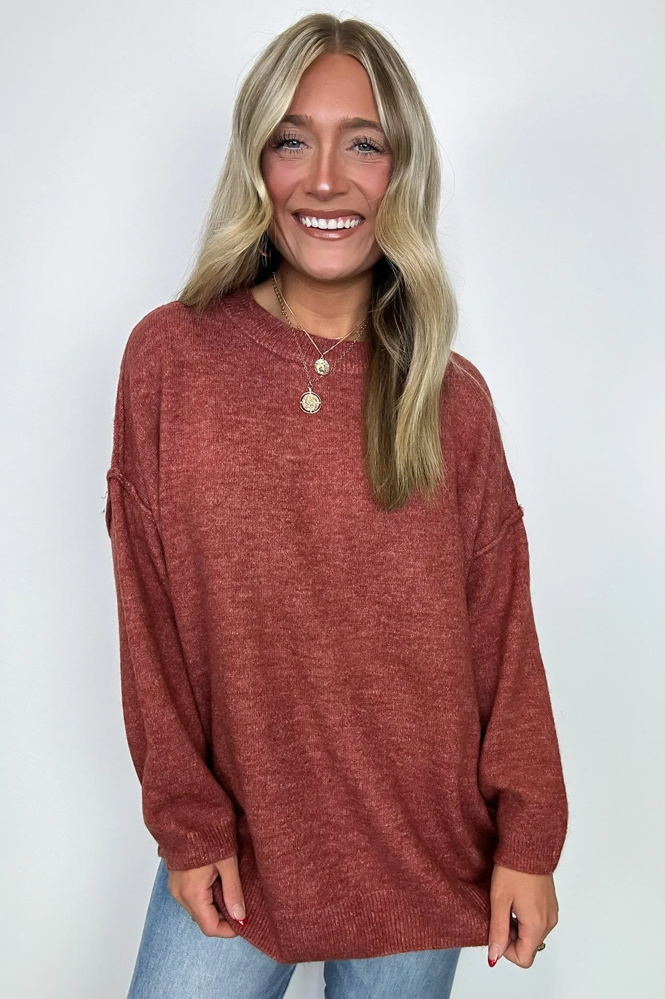 Cozy Midnights Oversized Round Neck Sweater - BACK IN STOCK