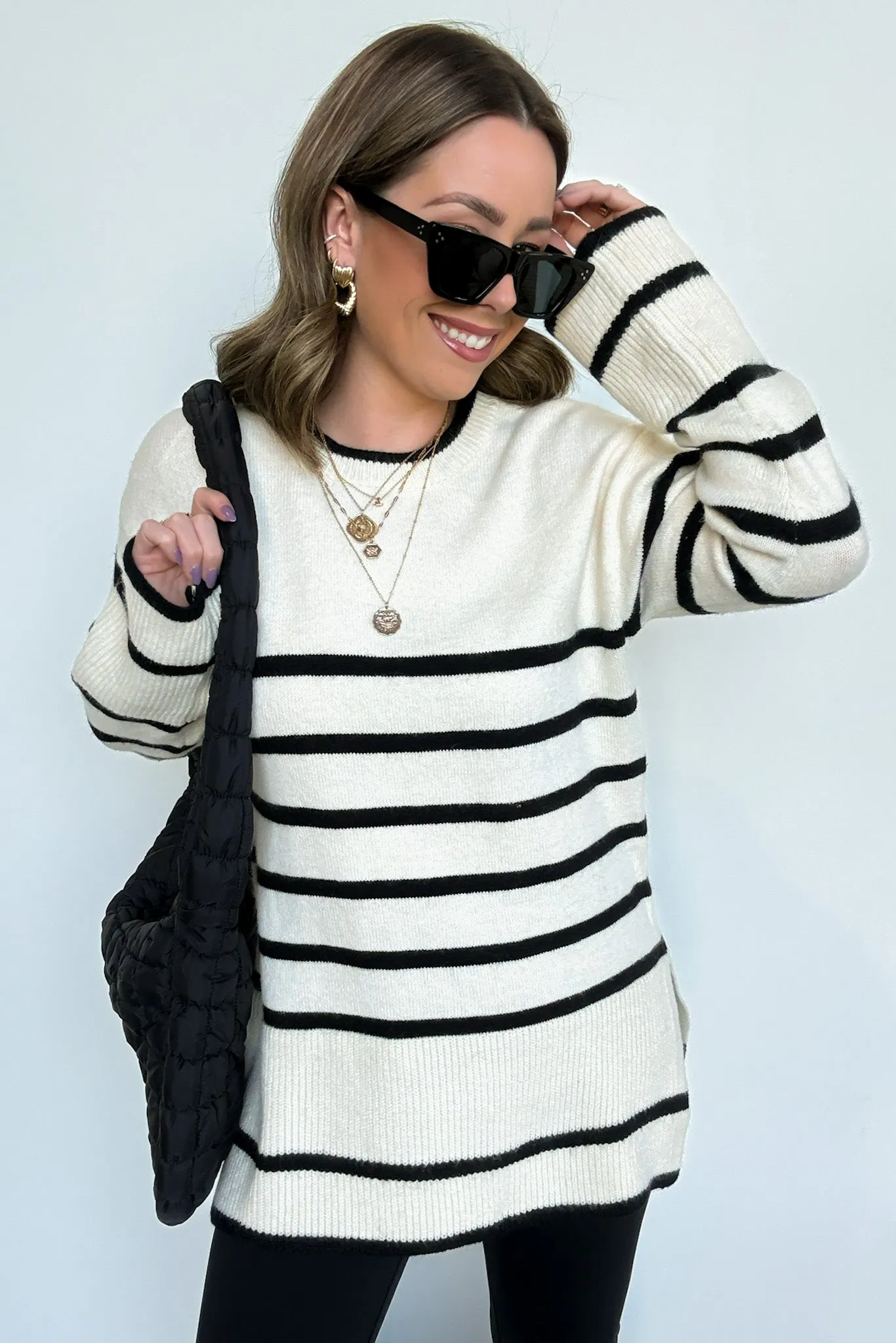Cozy Stripe Delight Knit Sweater - FINAL SALE