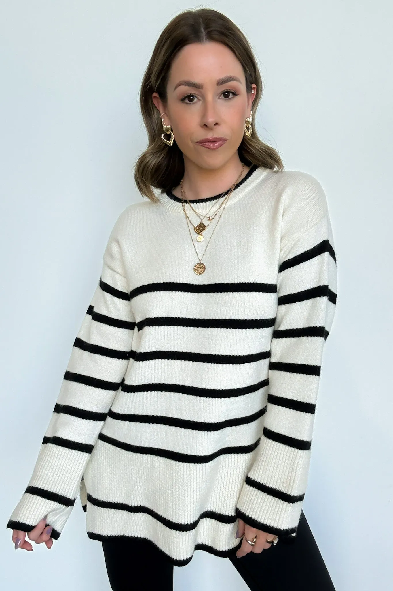 Cozy Stripe Delight Knit Sweater - FINAL SALE
