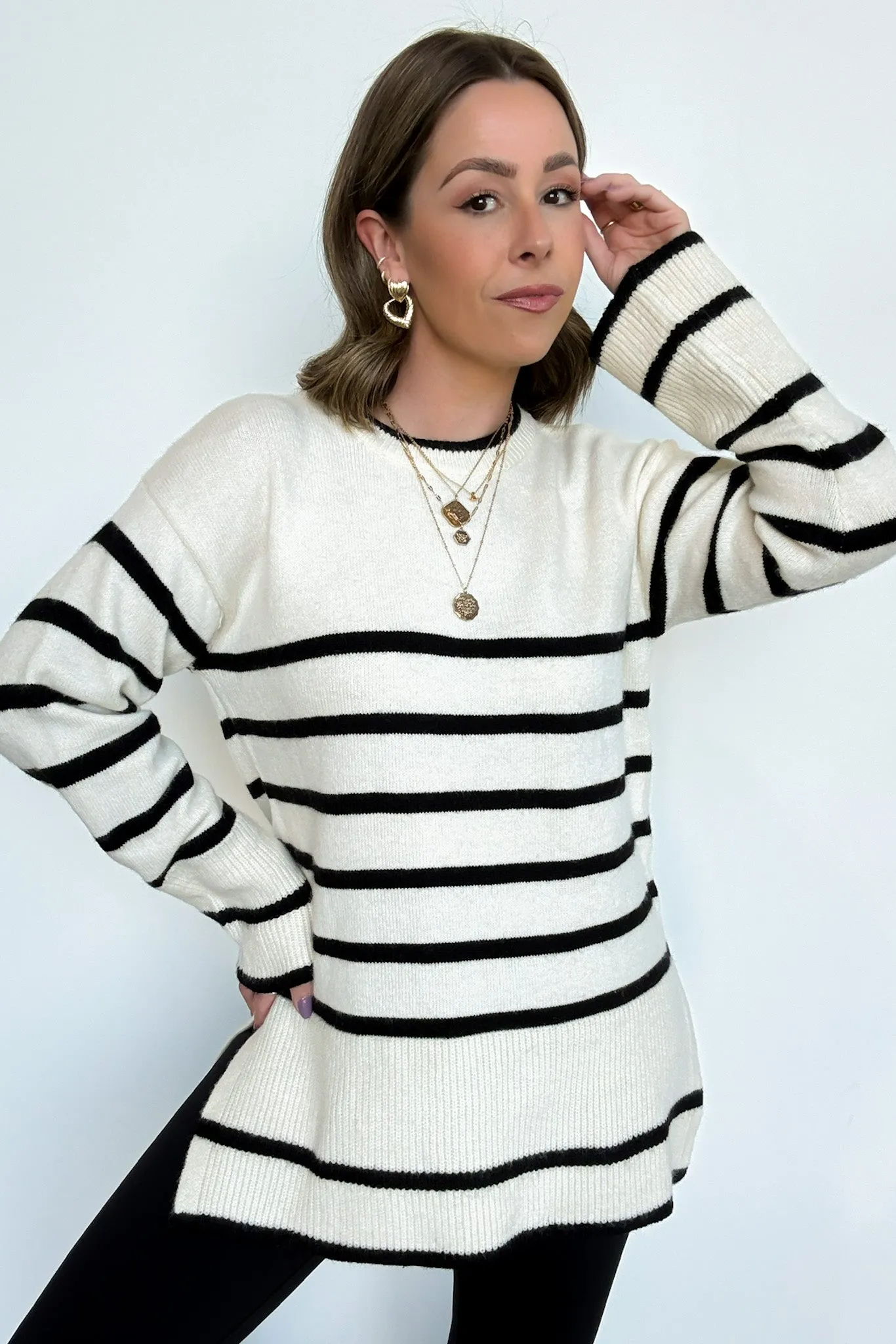 Cozy Stripe Delight Knit Sweater - FINAL SALE