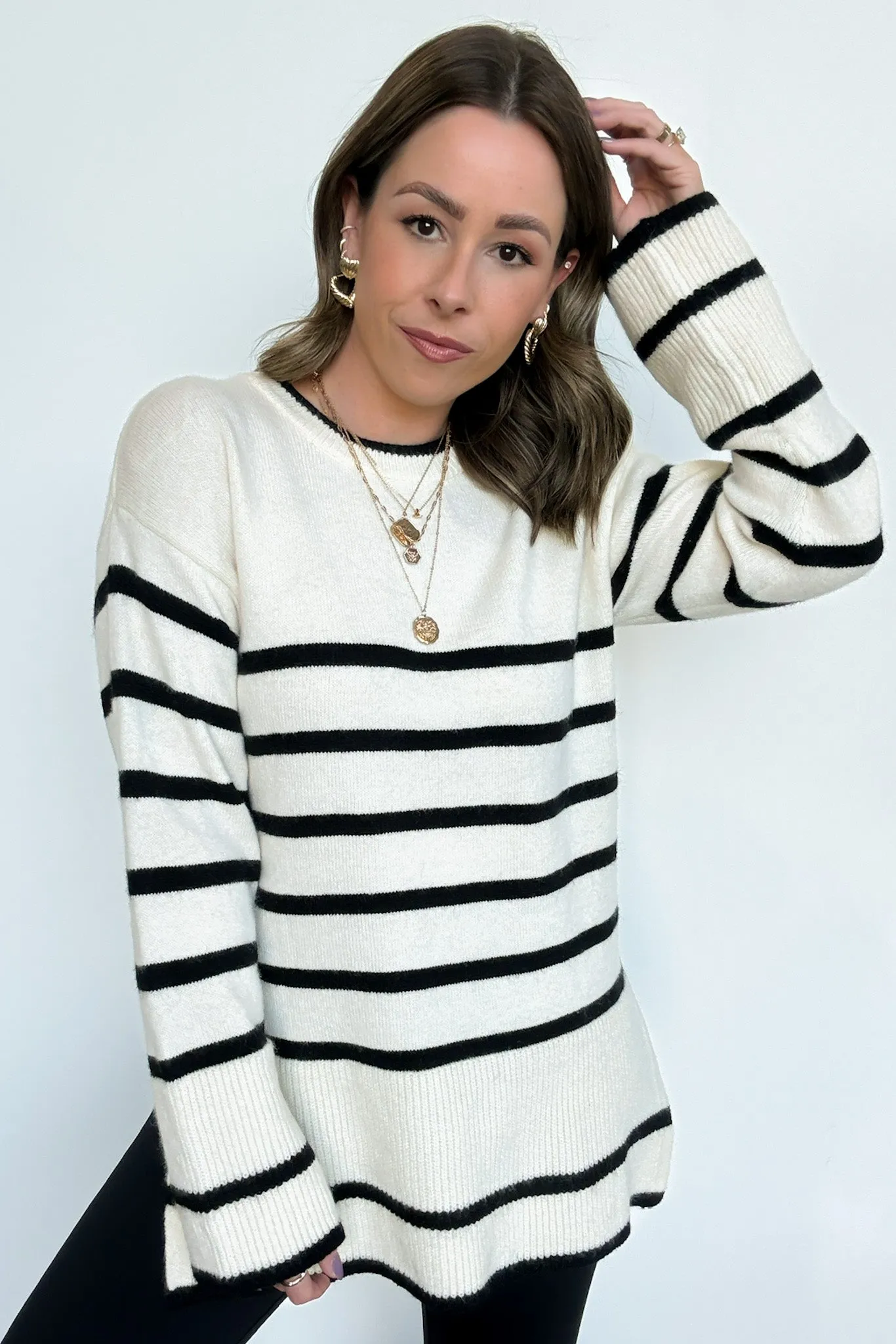 Cozy Stripe Delight Knit Sweater - FINAL SALE
