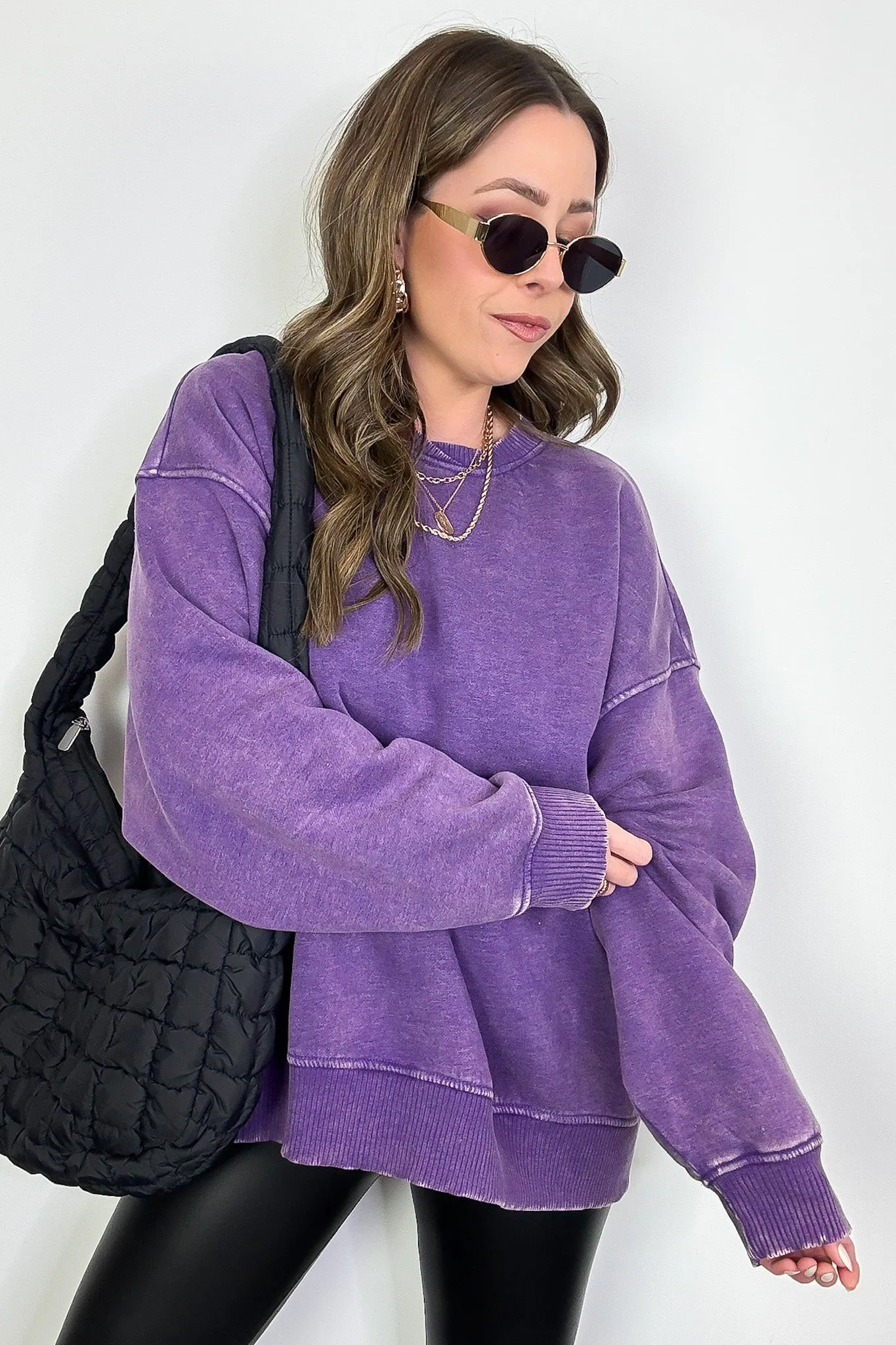 Cozy Vibes Acid Wash Oversized Pullover - BACK IN STOCK