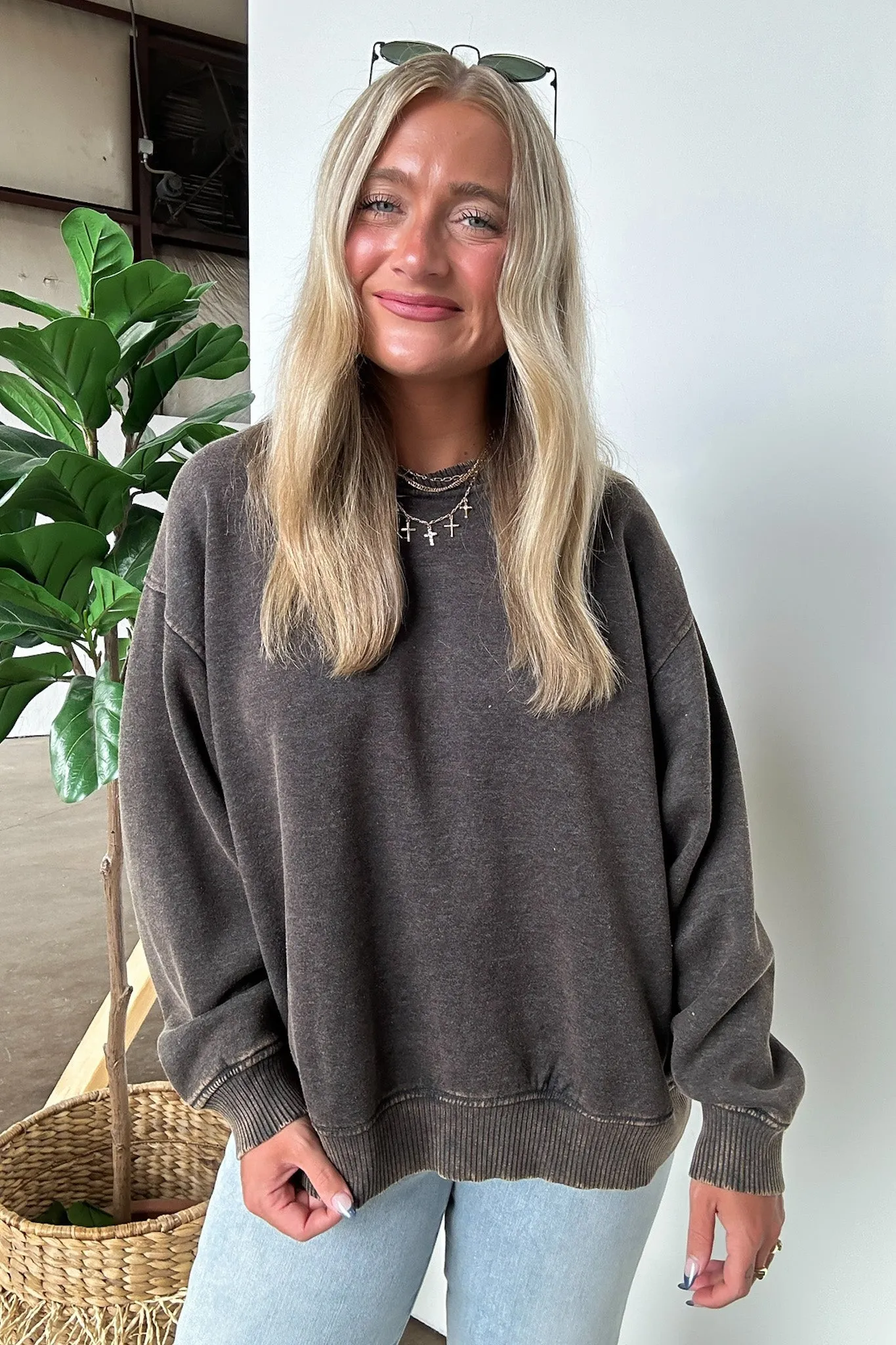 Cozy Vibes Acid Wash Oversized Pullover - BACK IN STOCK
