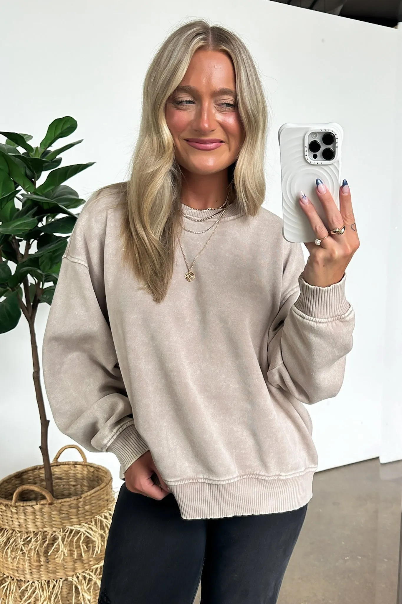 Cozy Vibes Acid Wash Oversized Pullover - BACK IN STOCK