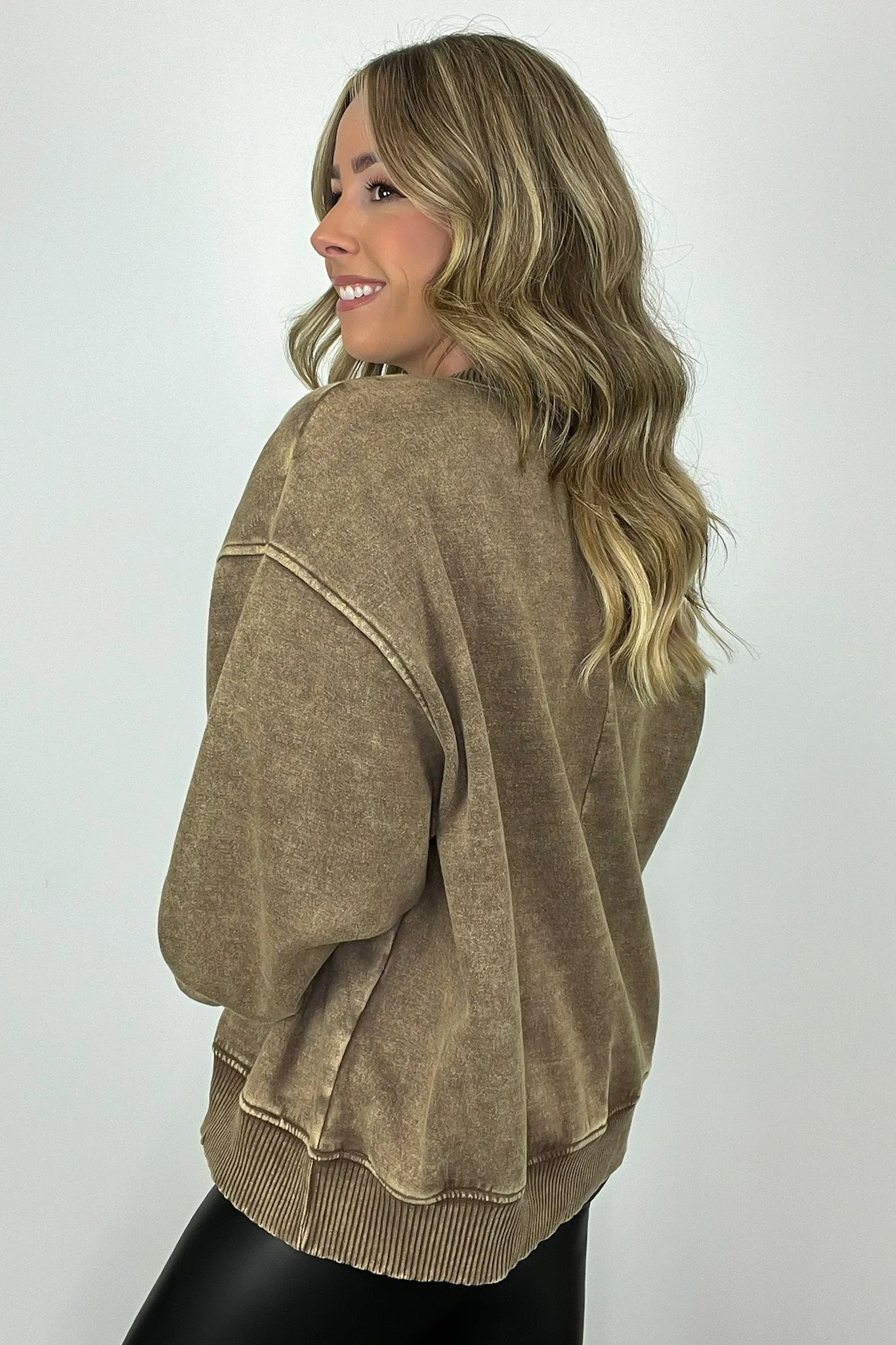 Cozy Vibes Acid Wash Oversized Pullover - BACK IN STOCK