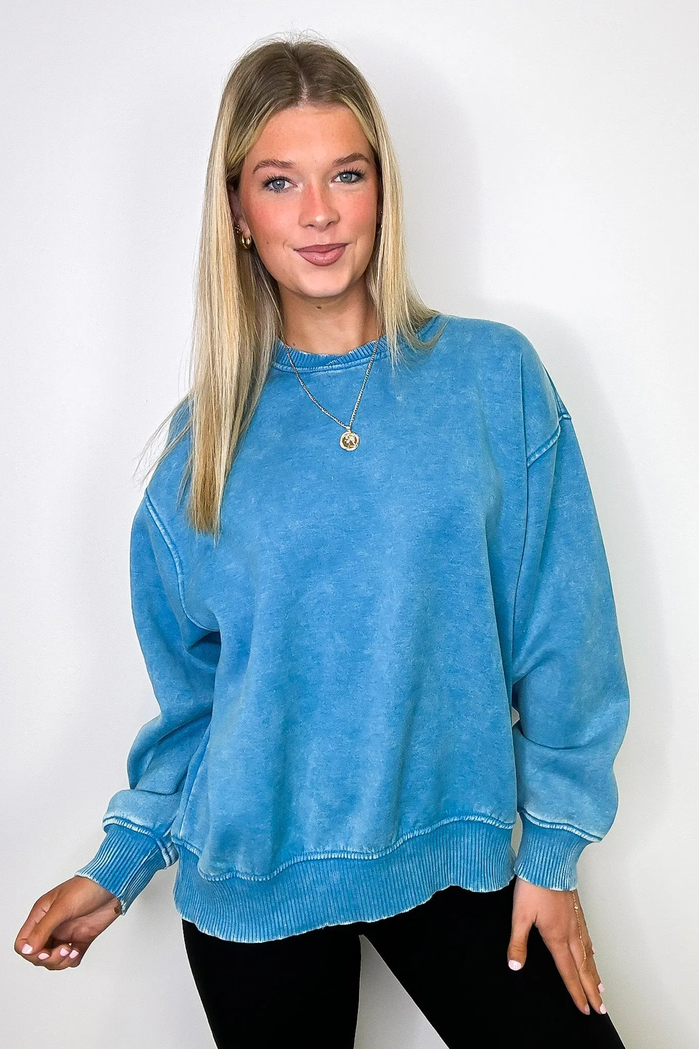 Cozy Vibes Acid Wash Oversized Pullover - BACK IN STOCK