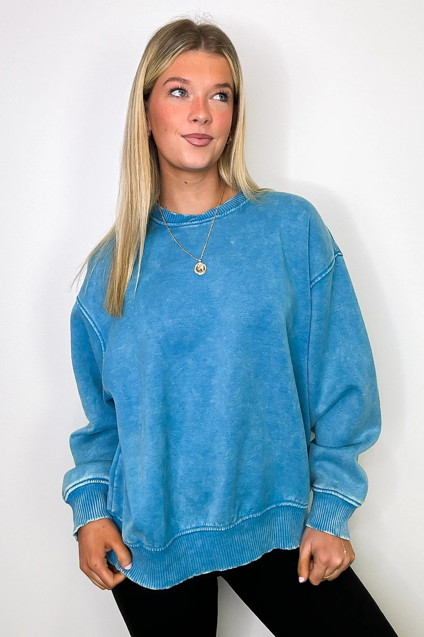 Cozy Vibes Acid Wash Oversized Pullover - BACK IN STOCK