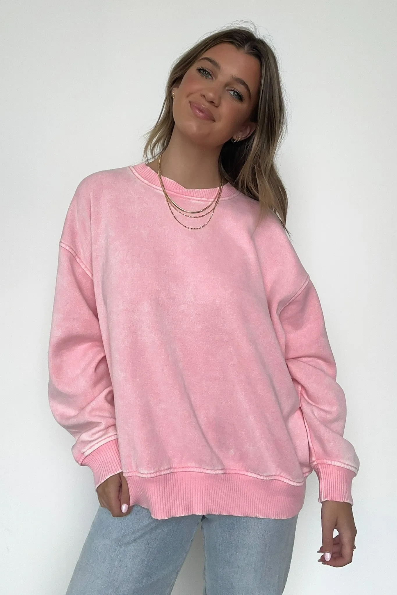 Cozy Vibes Acid Wash Oversized Pullover - BACK IN STOCK