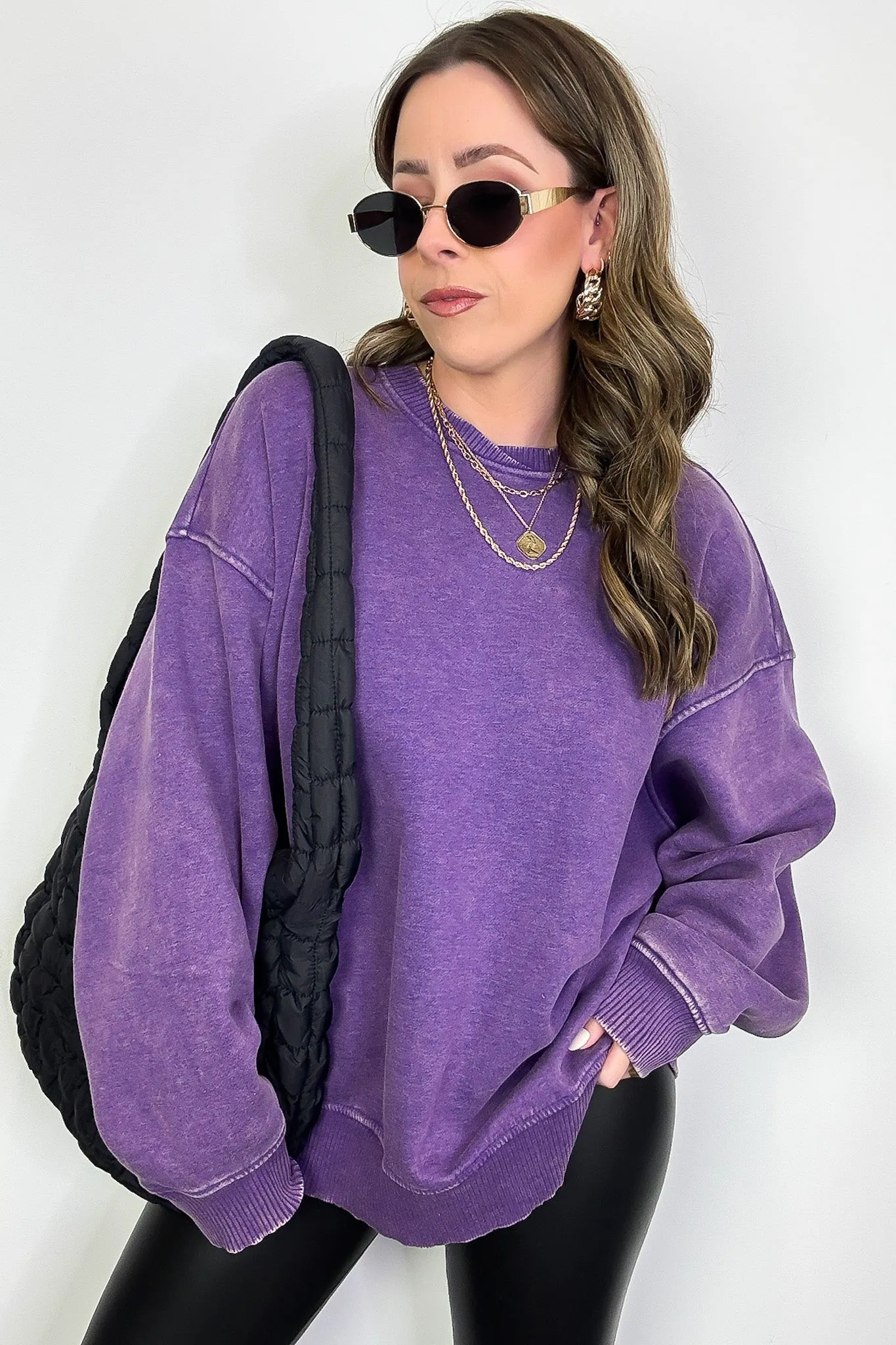Cozy Vibes Acid Wash Oversized Pullover - BACK IN STOCK