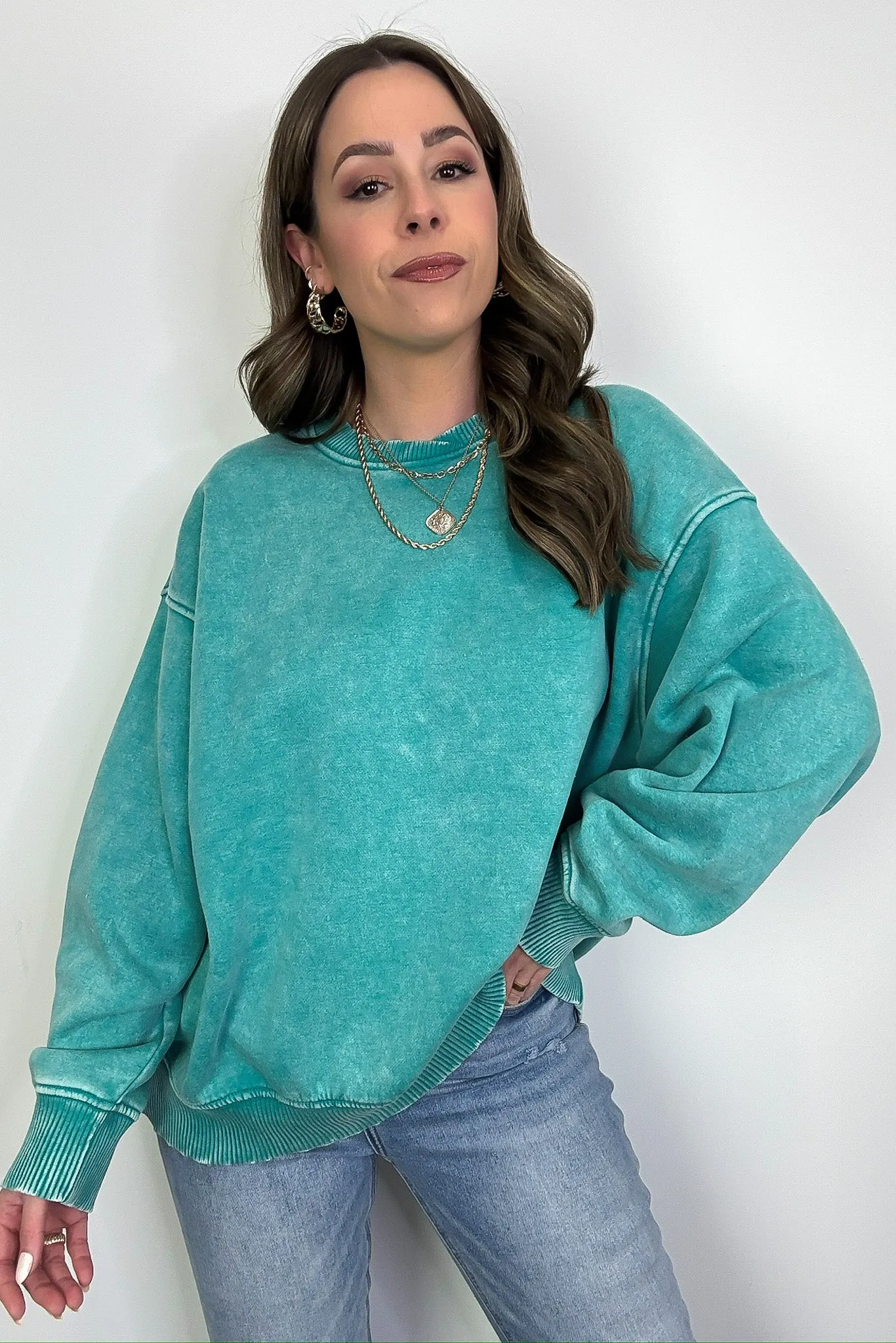 Cozy Vibes Acid Wash Oversized Pullover - BACK IN STOCK