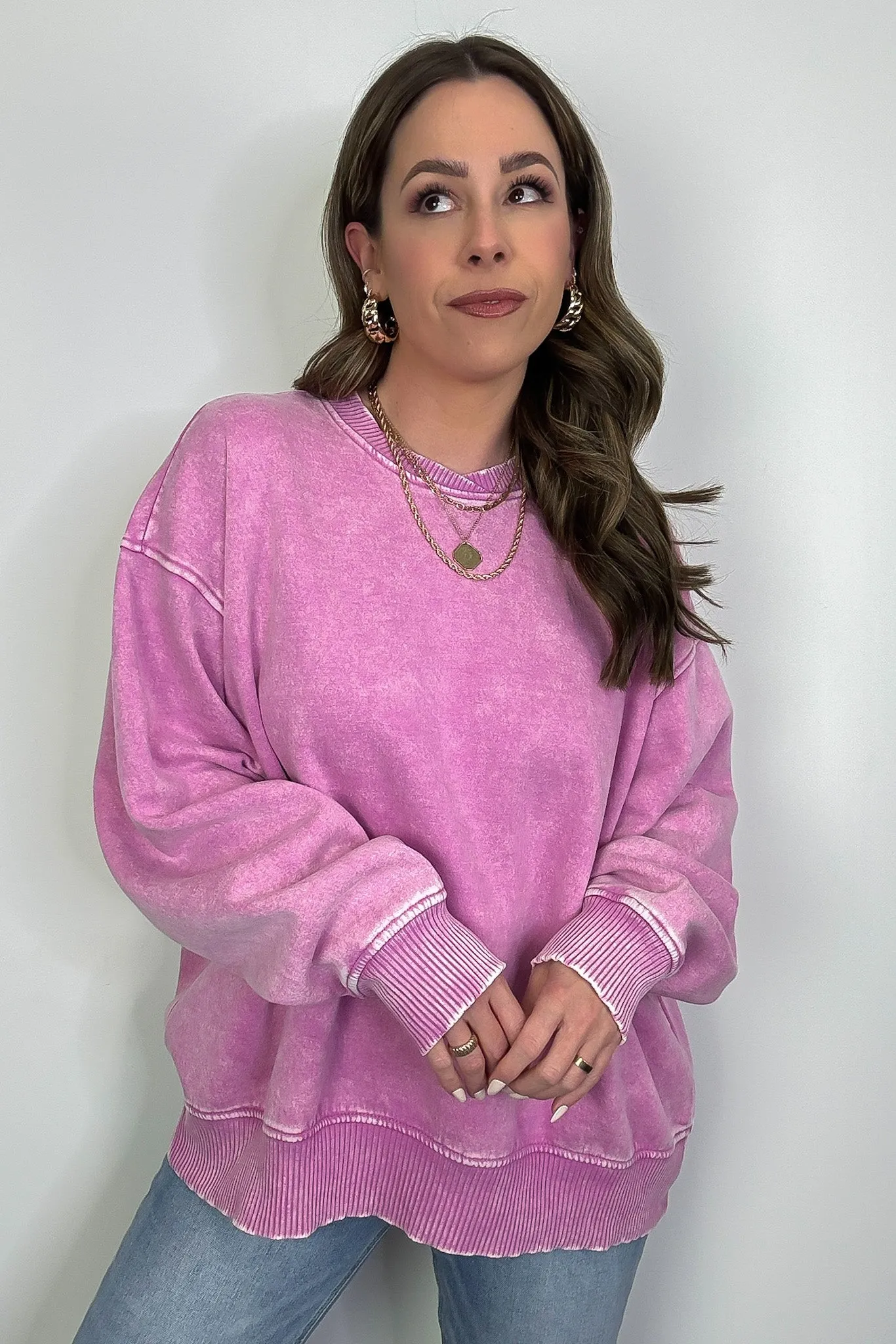 Cozy Vibes Acid Wash Oversized Pullover - BACK IN STOCK