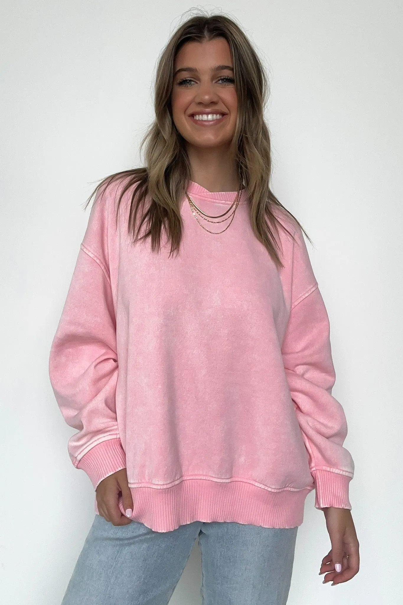 Cozy Vibes Acid Wash Oversized Pullover - BACK IN STOCK