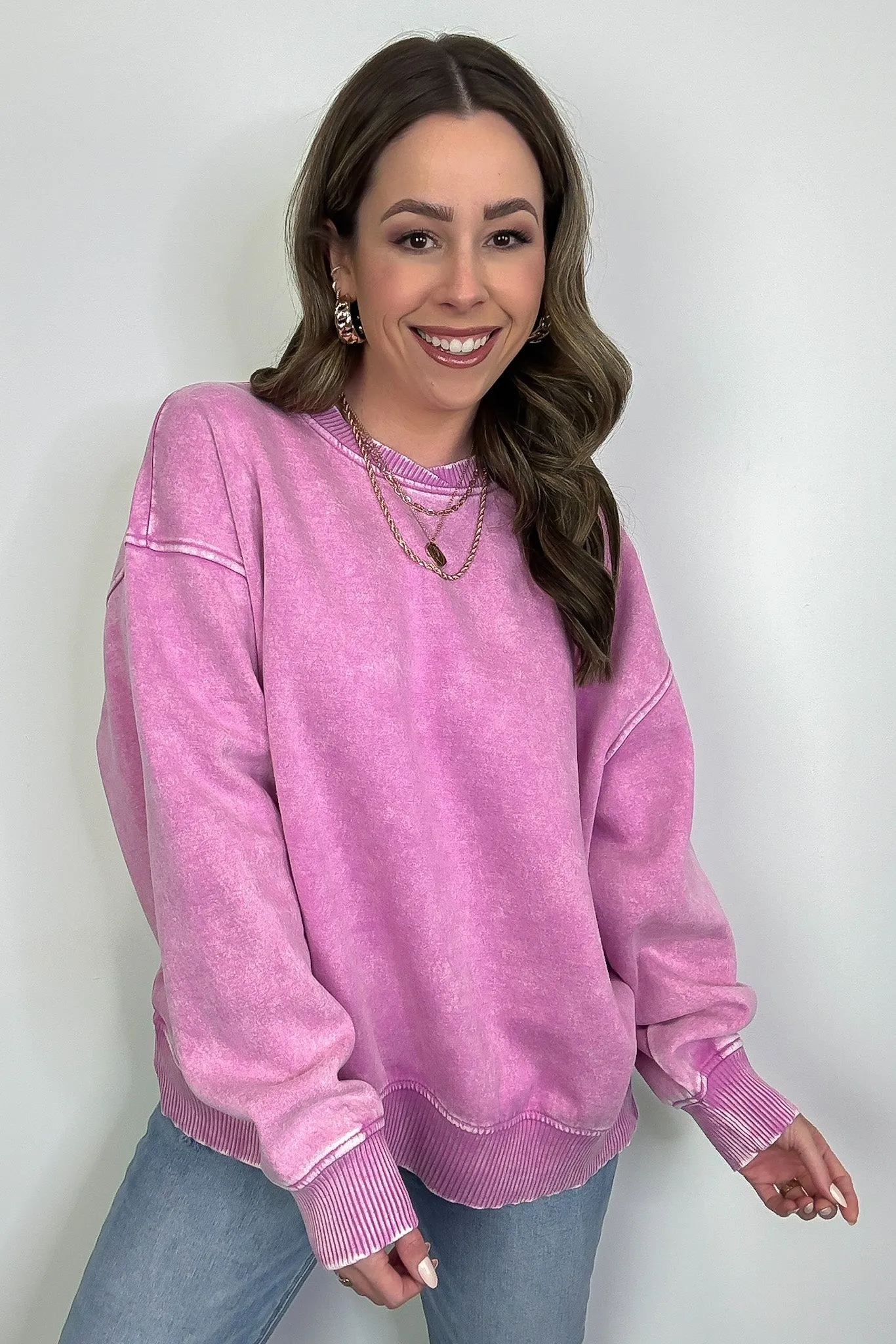 Cozy Vibes Acid Wash Oversized Pullover - BACK IN STOCK