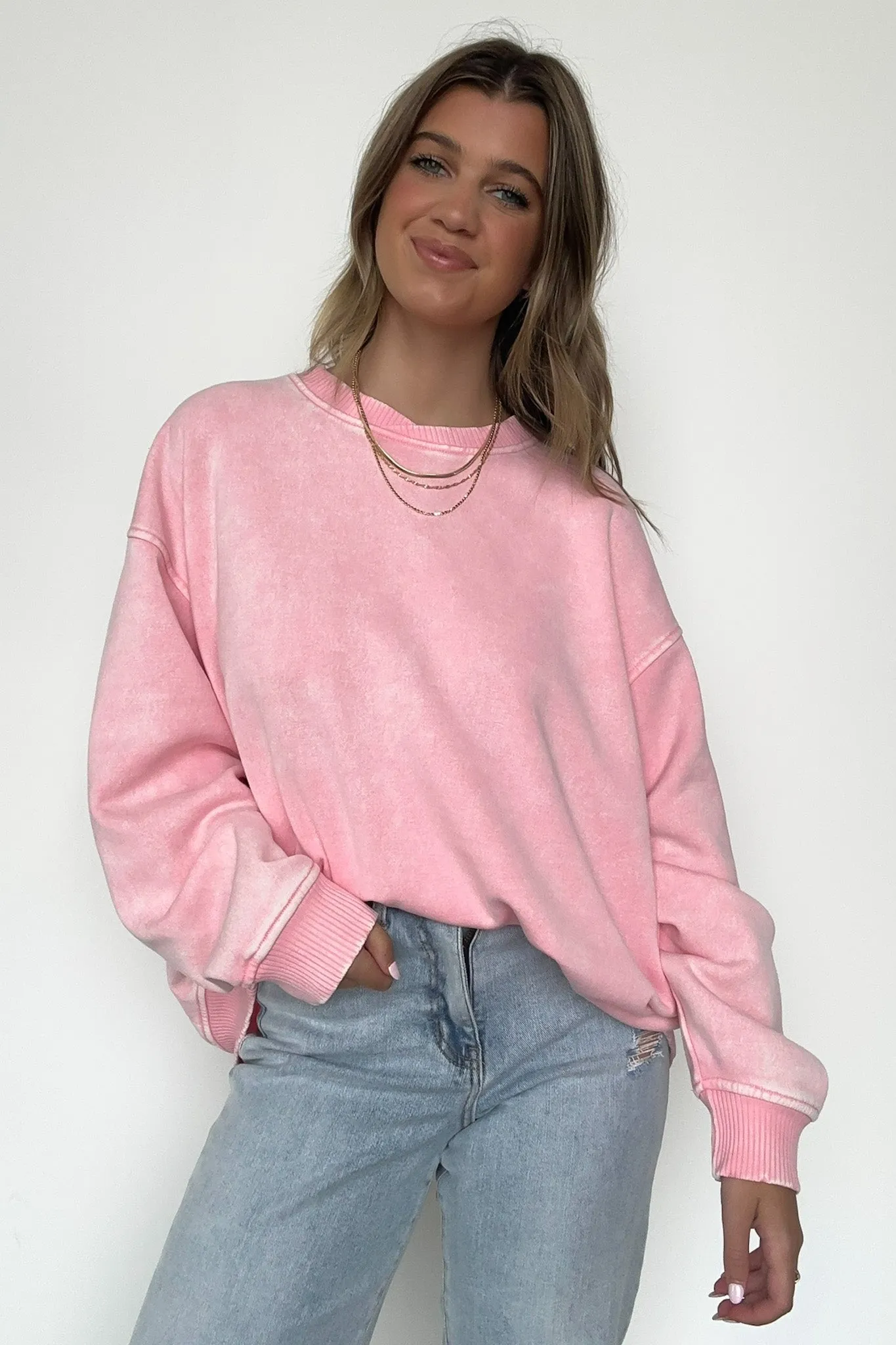 Cozy Vibes Acid Wash Oversized Pullover - BACK IN STOCK