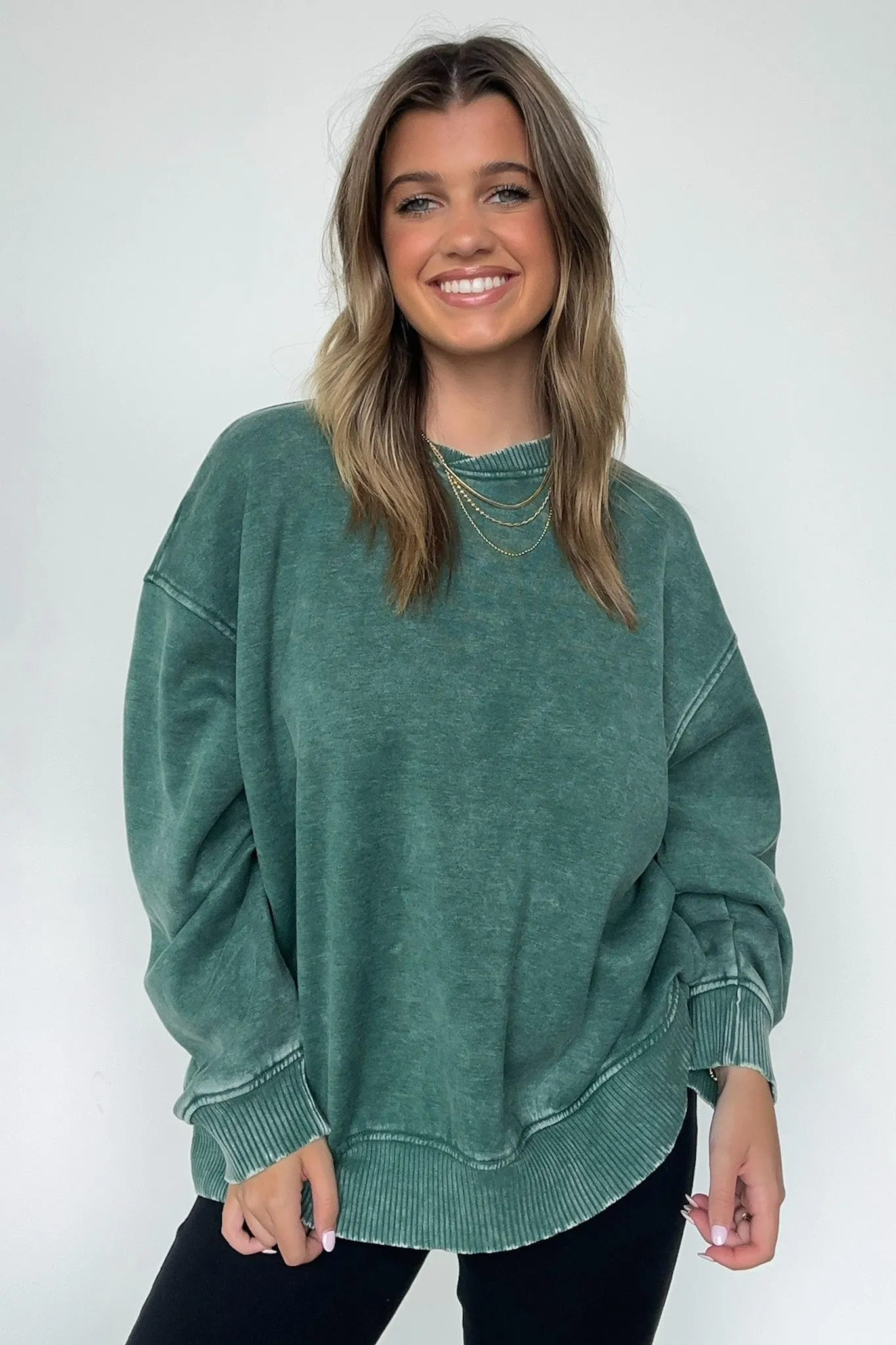Cozy Vibes Acid Wash Oversized Pullover - BACK IN STOCK