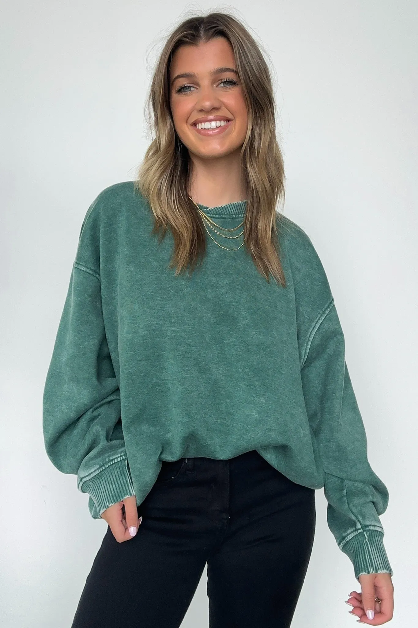 Cozy Vibes Acid Wash Oversized Pullover - BACK IN STOCK