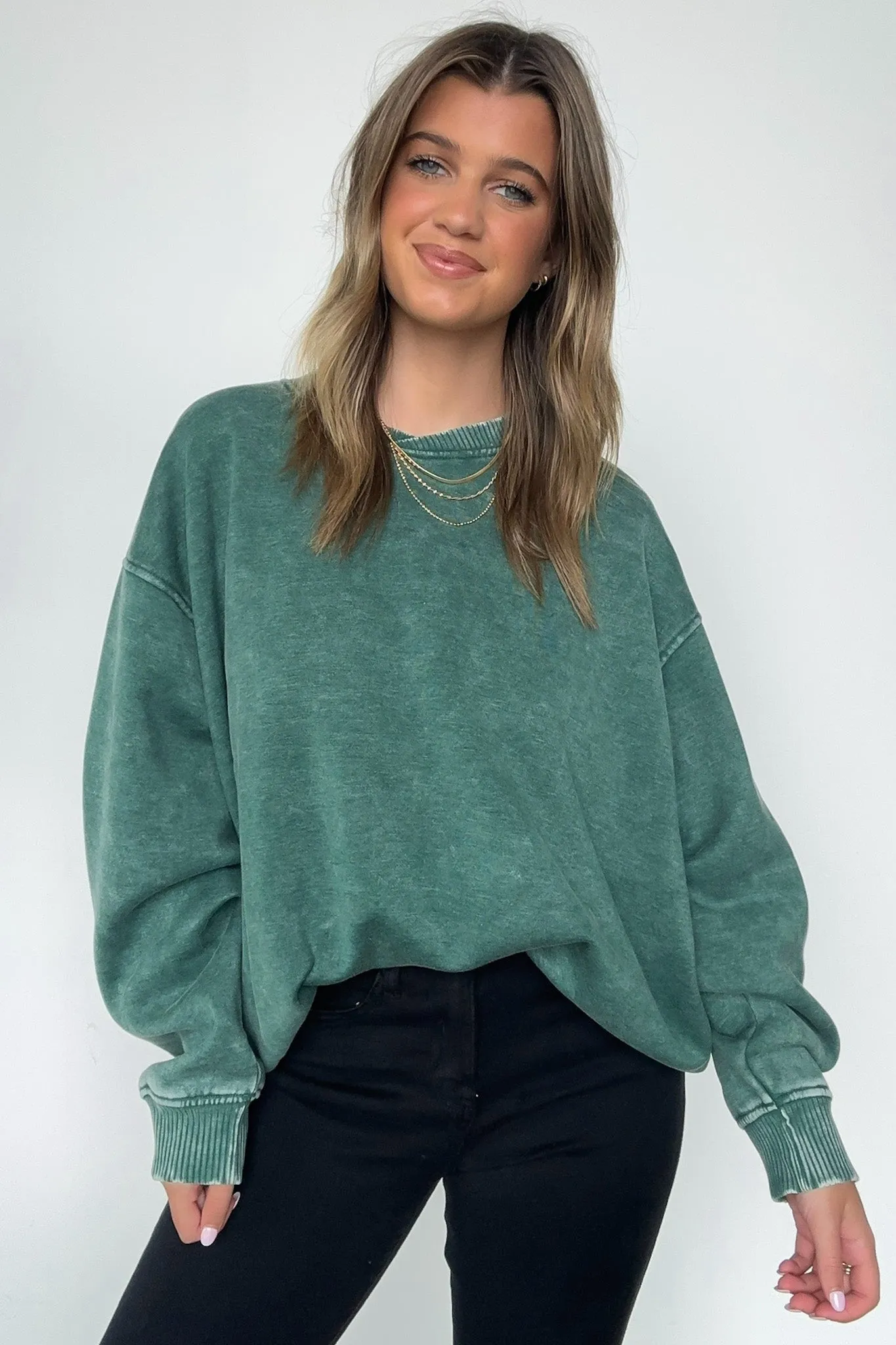 Cozy Vibes Acid Wash Oversized Pullover - BACK IN STOCK