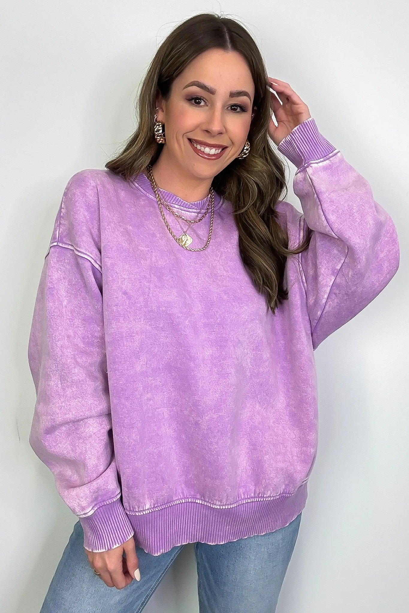 Cozy Vibes Acid Wash Oversized Pullover - BACK IN STOCK
