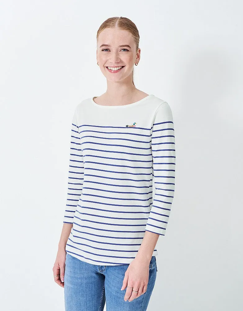 Crew Clothing Embroidered Essential Breton Top