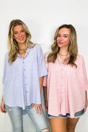 Crowd Pleaser Rhinestone Embellished Button Down Top