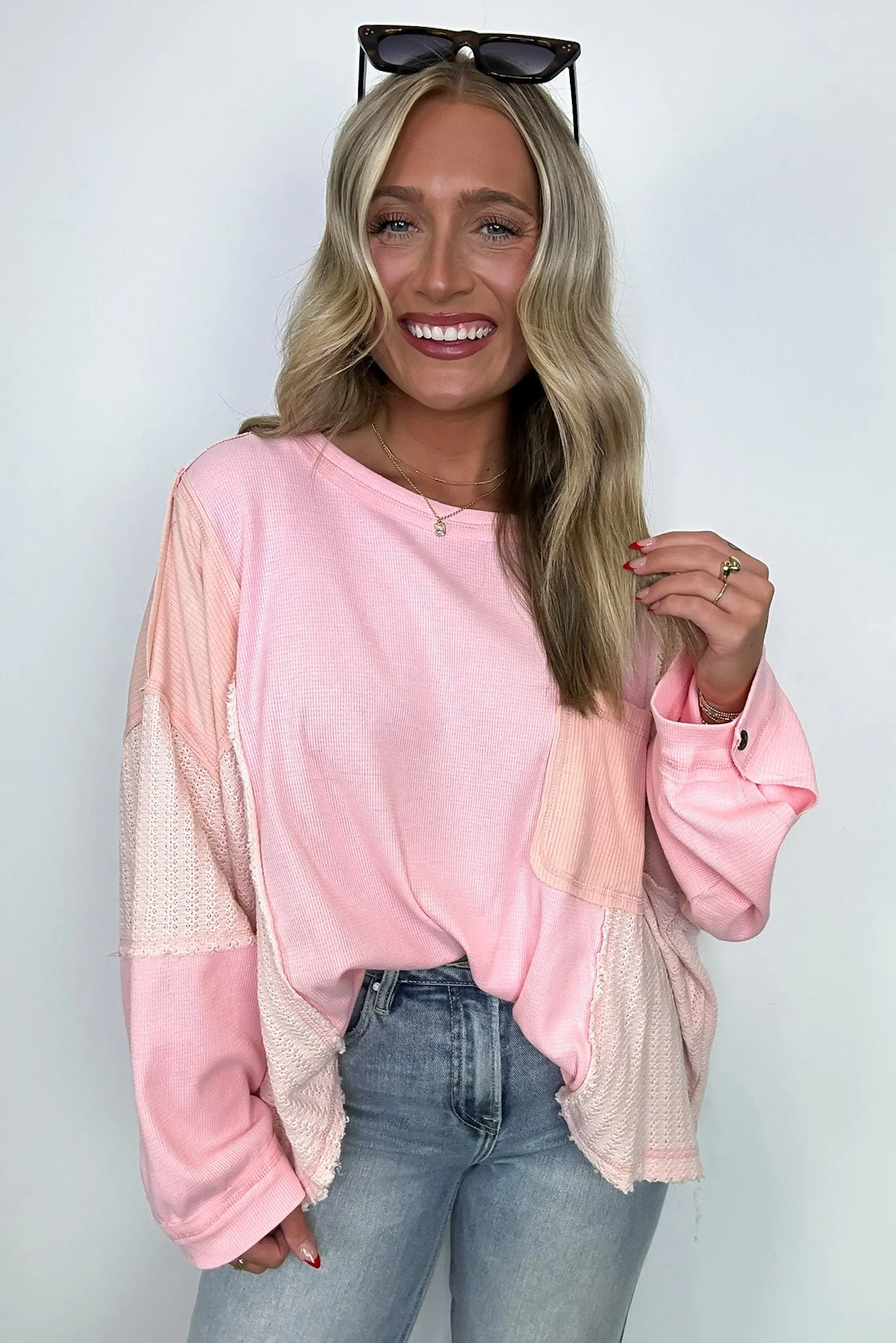 Cut and Sew Contrast Pocket Top - BACK IN STOCK