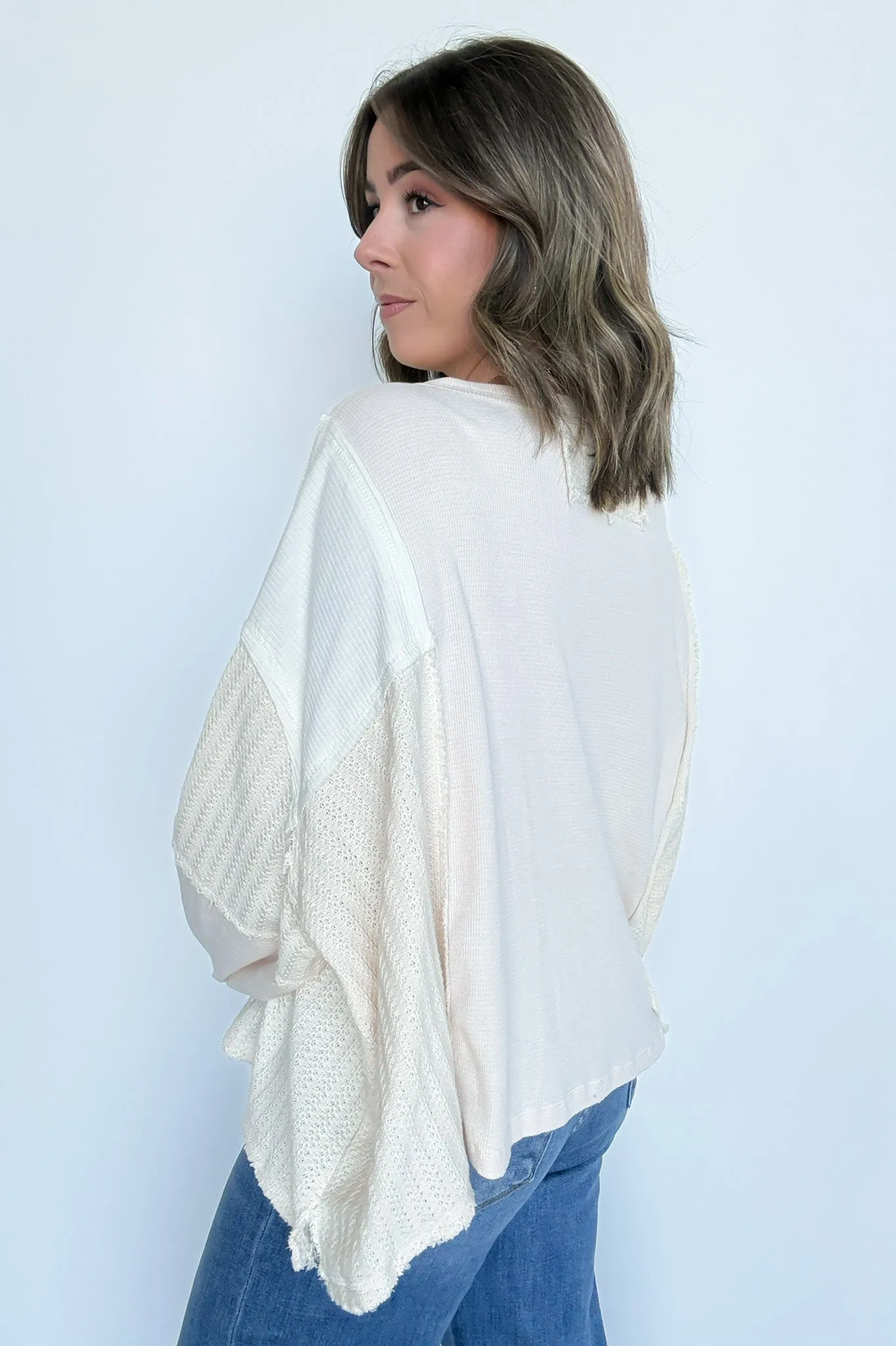 Cut and Sew Contrast Pocket Top - BACK IN STOCK