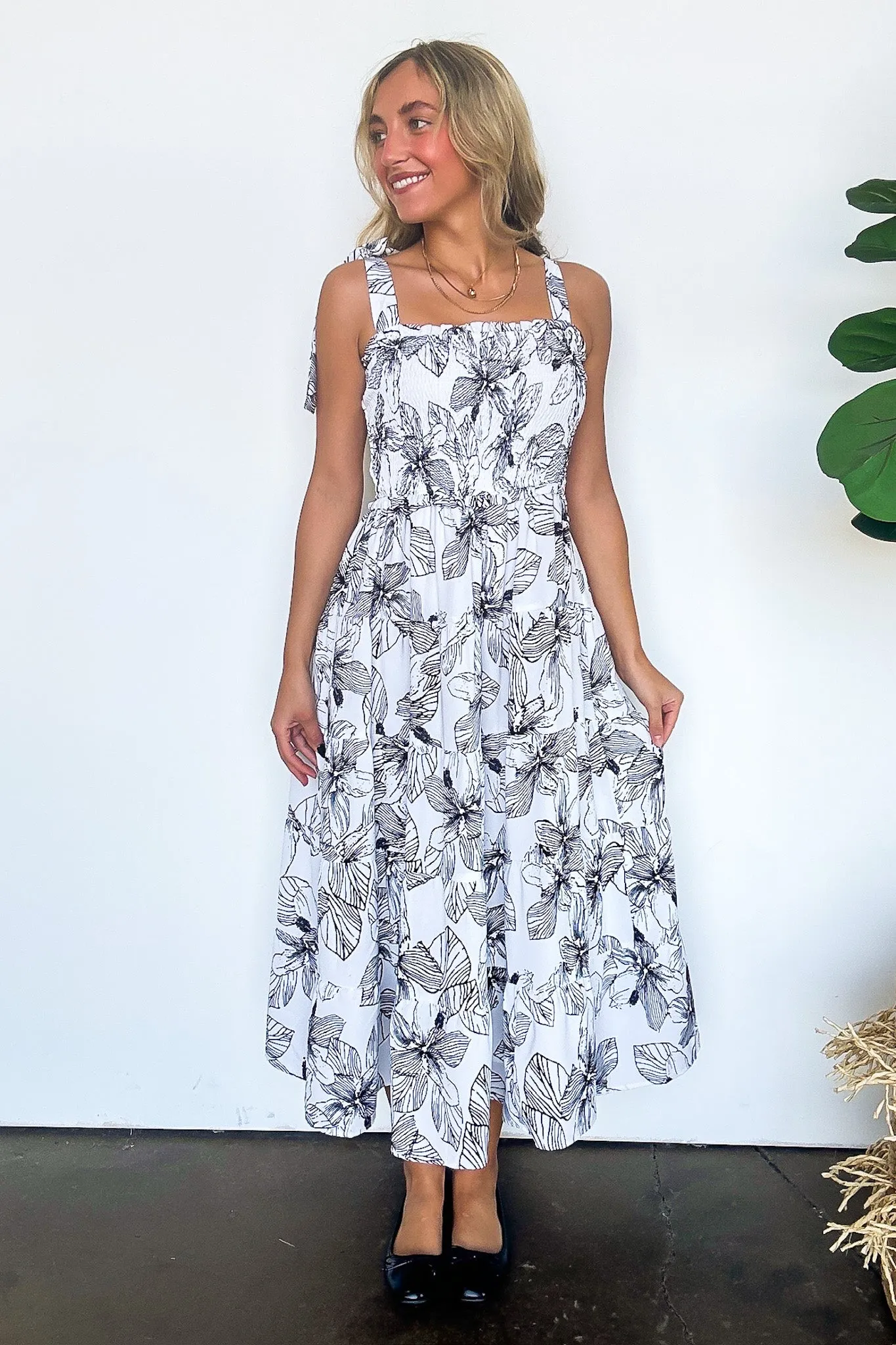 Cutely Defined Printed Dress