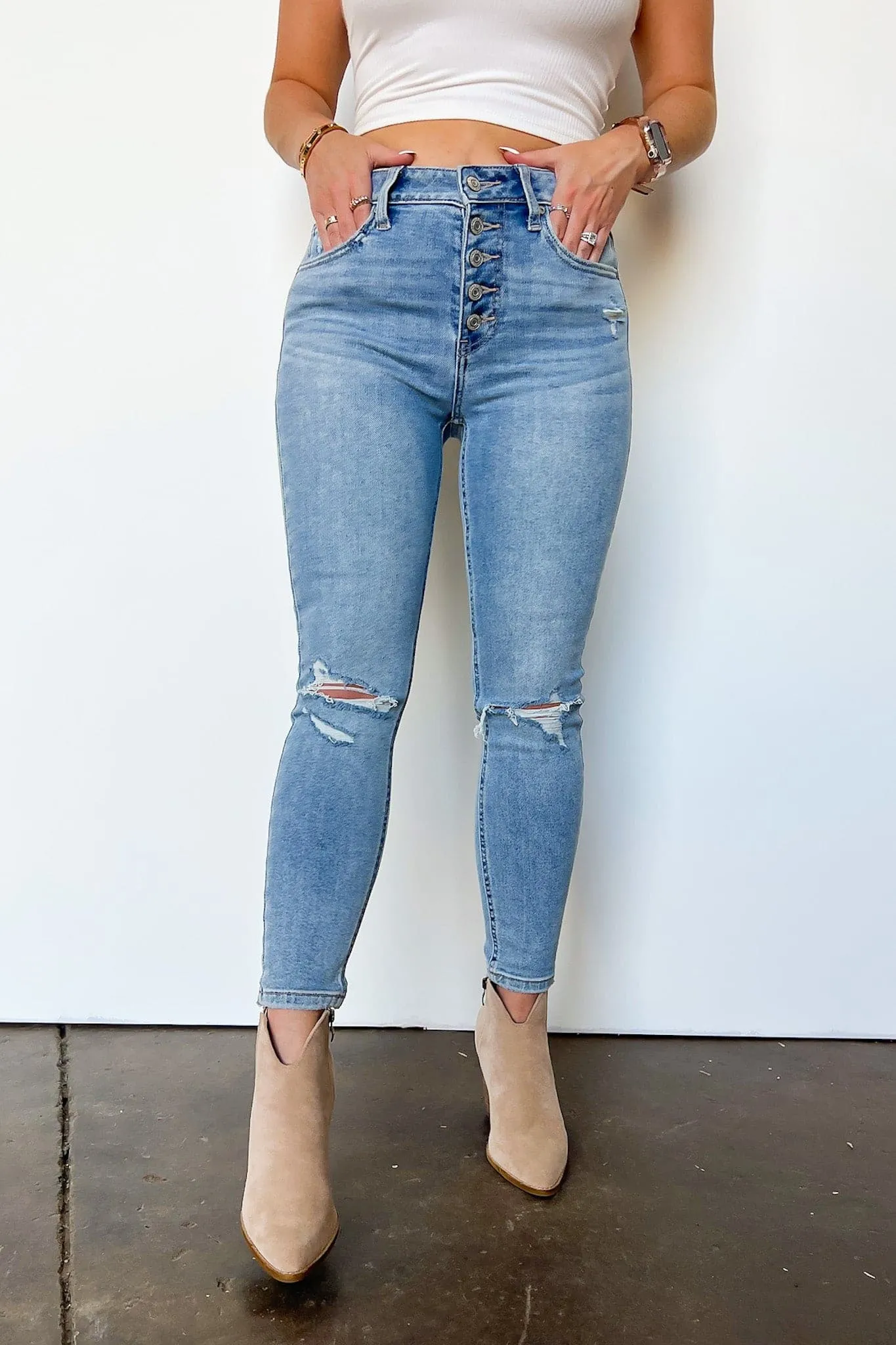 Dalarie High Rise Distressed Skinny Jeans - FINAL SALE