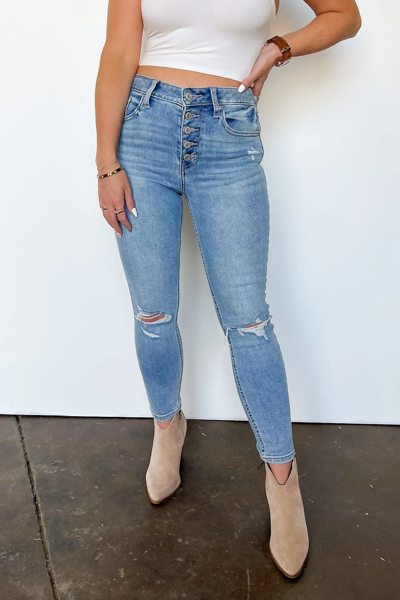 Dalarie High Rise Distressed Skinny Jeans - FINAL SALE