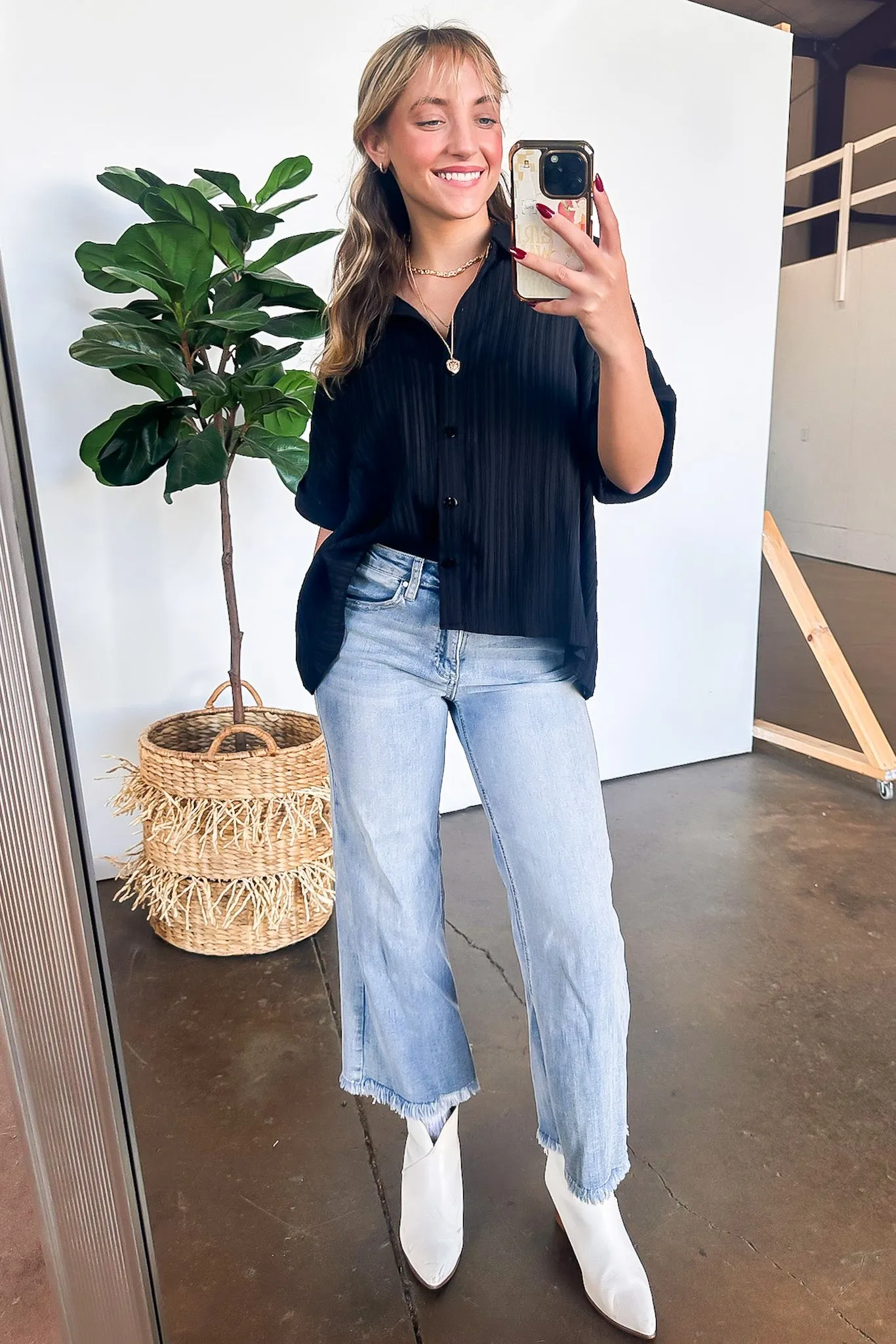 Danielle Short Sleeve Button Down Top