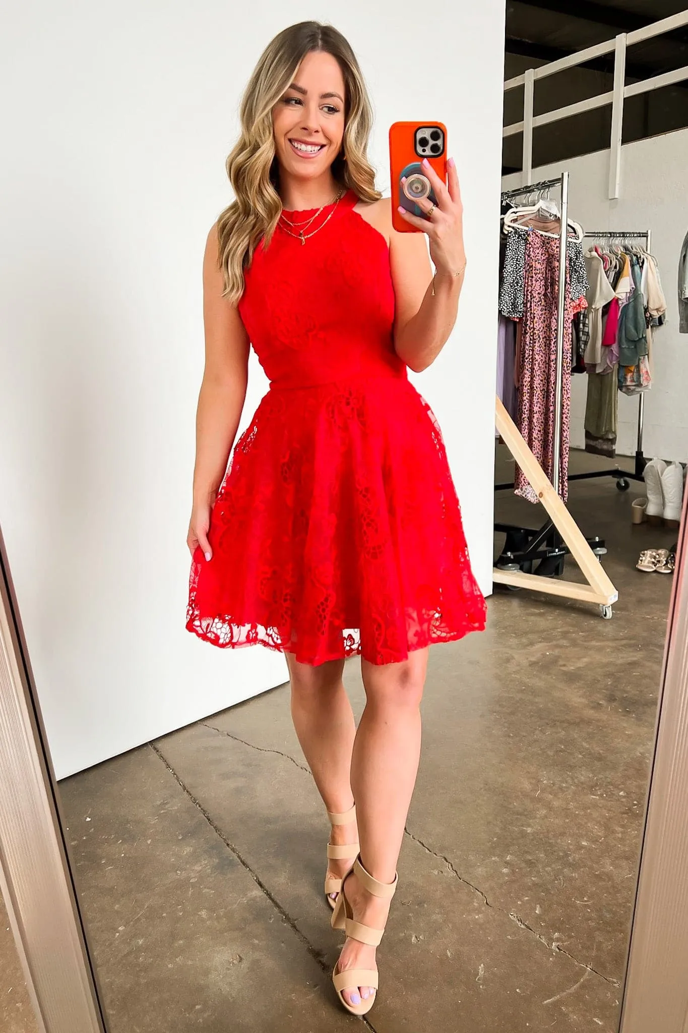 Darling Dancer Fit and Flare Lace Dress - FINAL SALE
