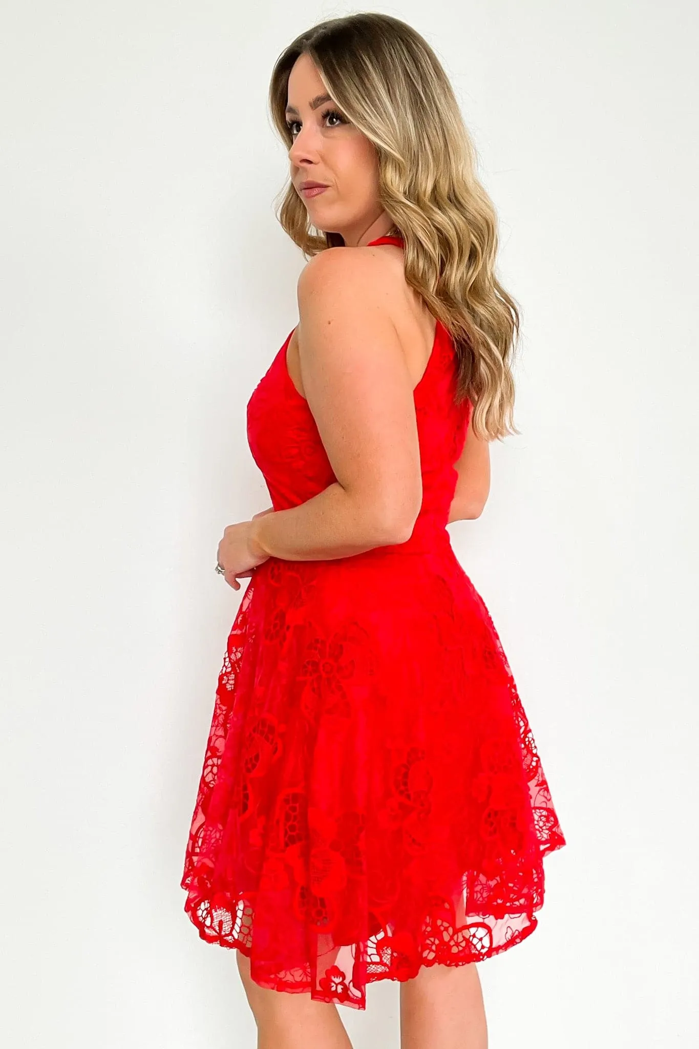 Darling Dancer Fit and Flare Lace Dress - FINAL SALE